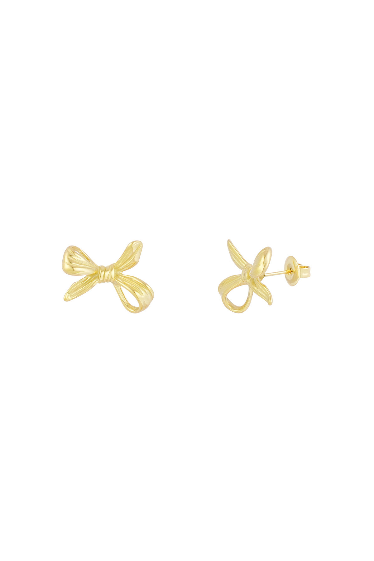 Upside down bow earrings - gold 