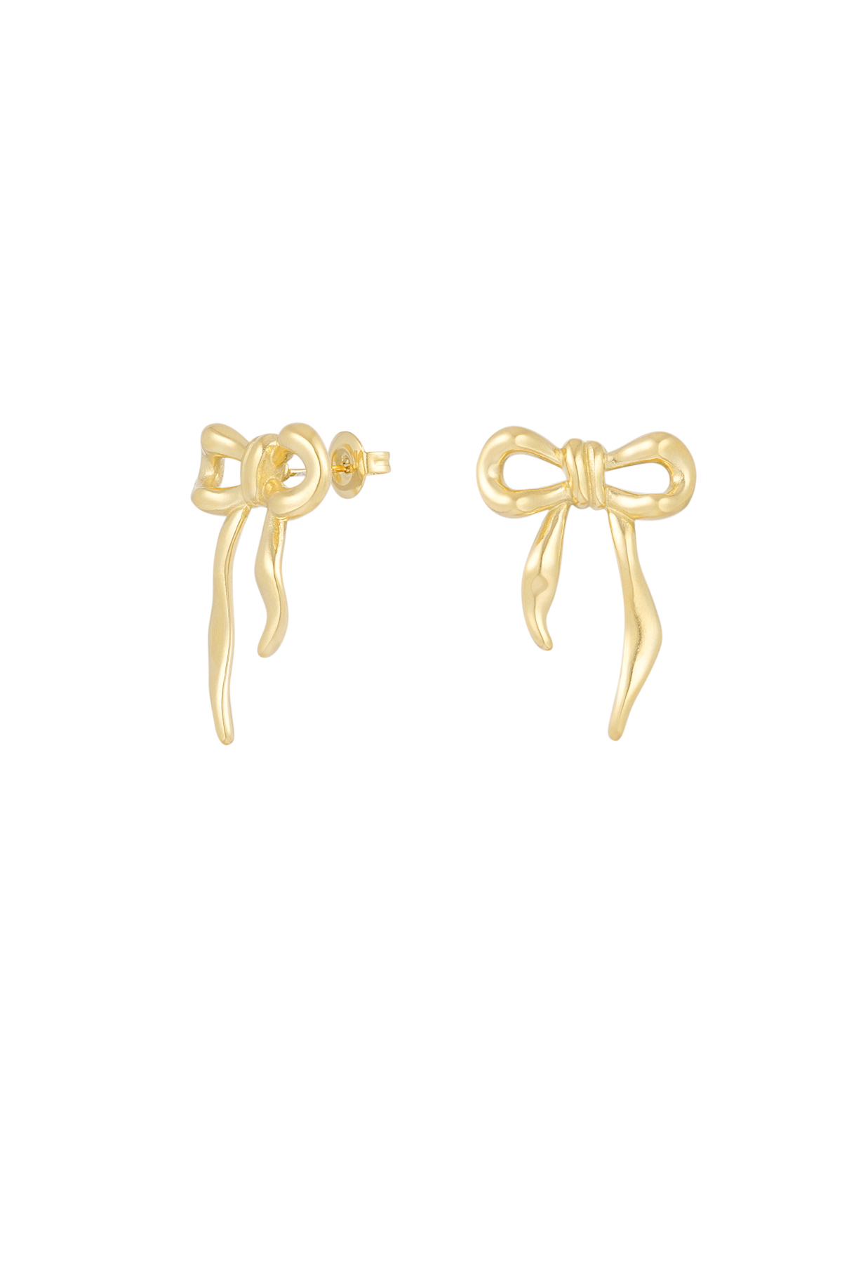 Casual bow earrings - gold 
