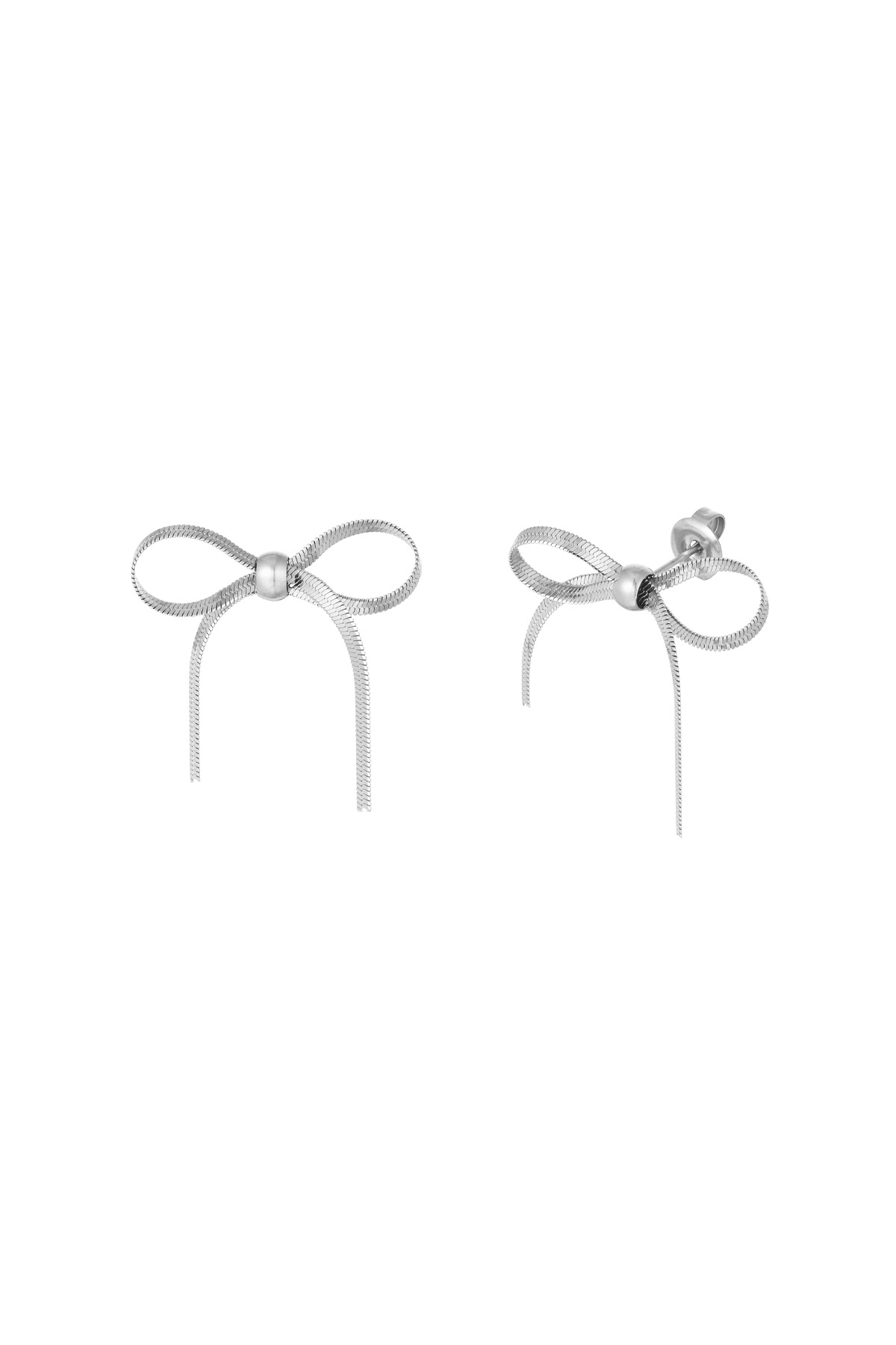 Earrings bow bliss - silver 