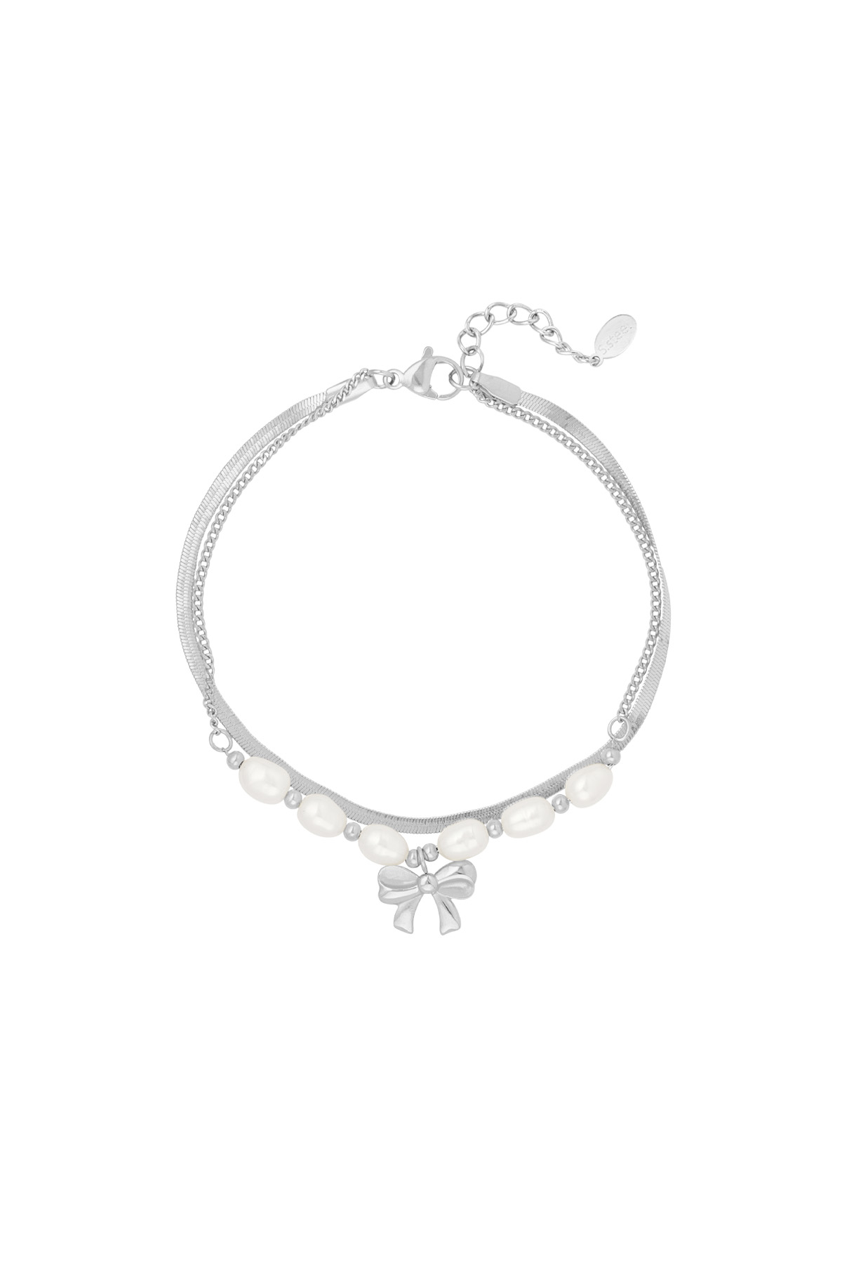 Pulsera perla amor - plata  h5 