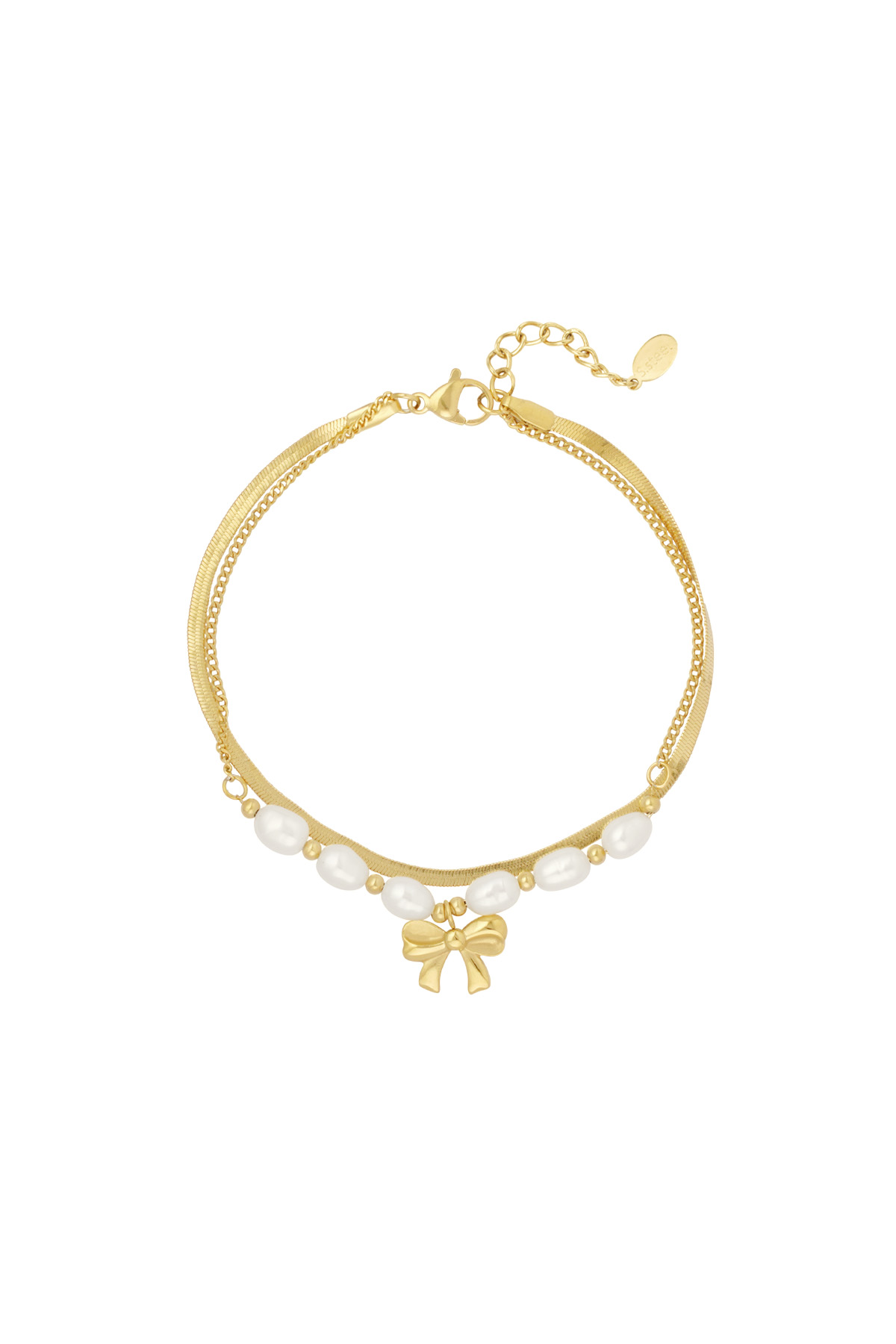 Bracelet perle amour - doré  h5 