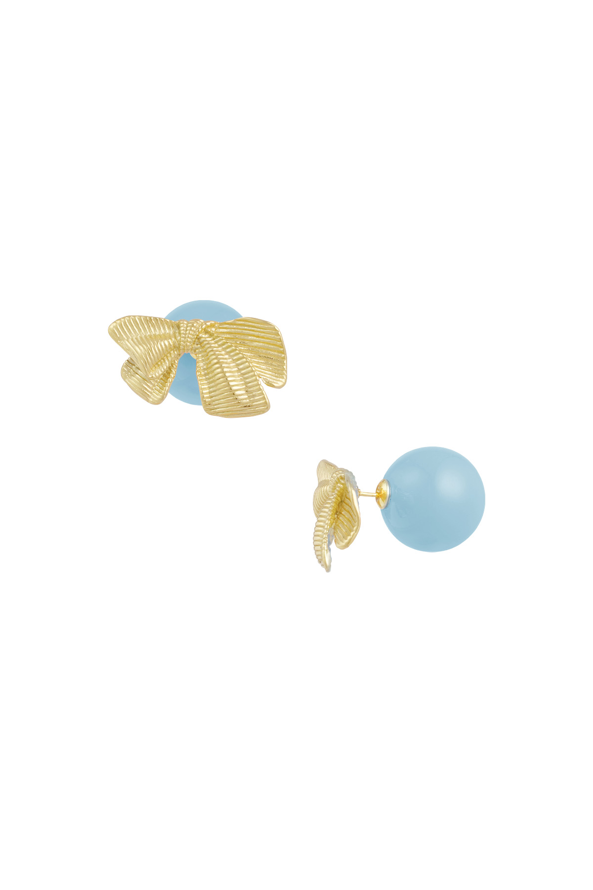 Bow studs earrings color - blue h5 