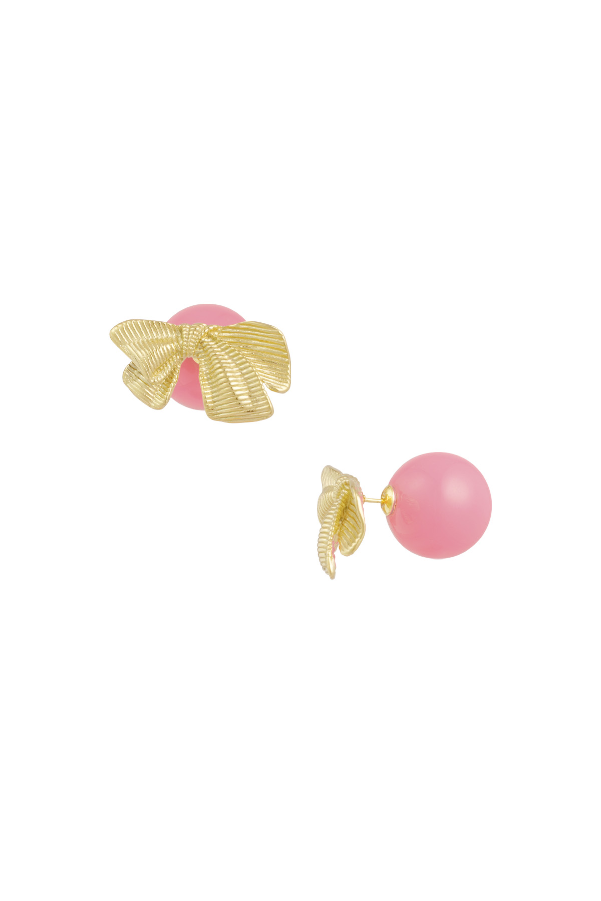 Boucles d'oreilles clous noeud couleur - rose clair h5 