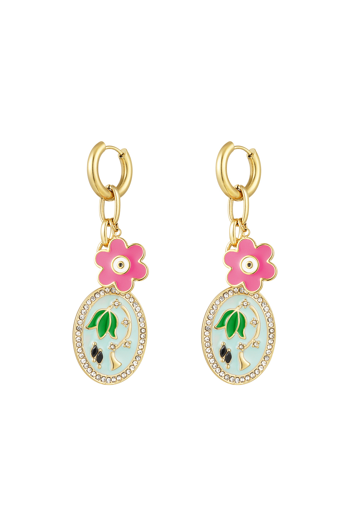 Earrings flower bouquet - gold h5 