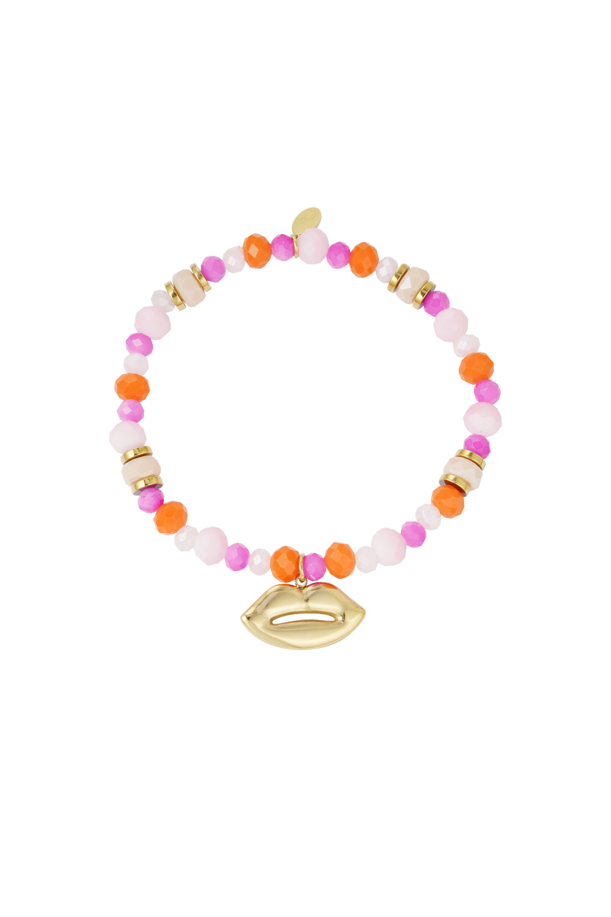 Kleurrijke armband joyful kiss - roze goud