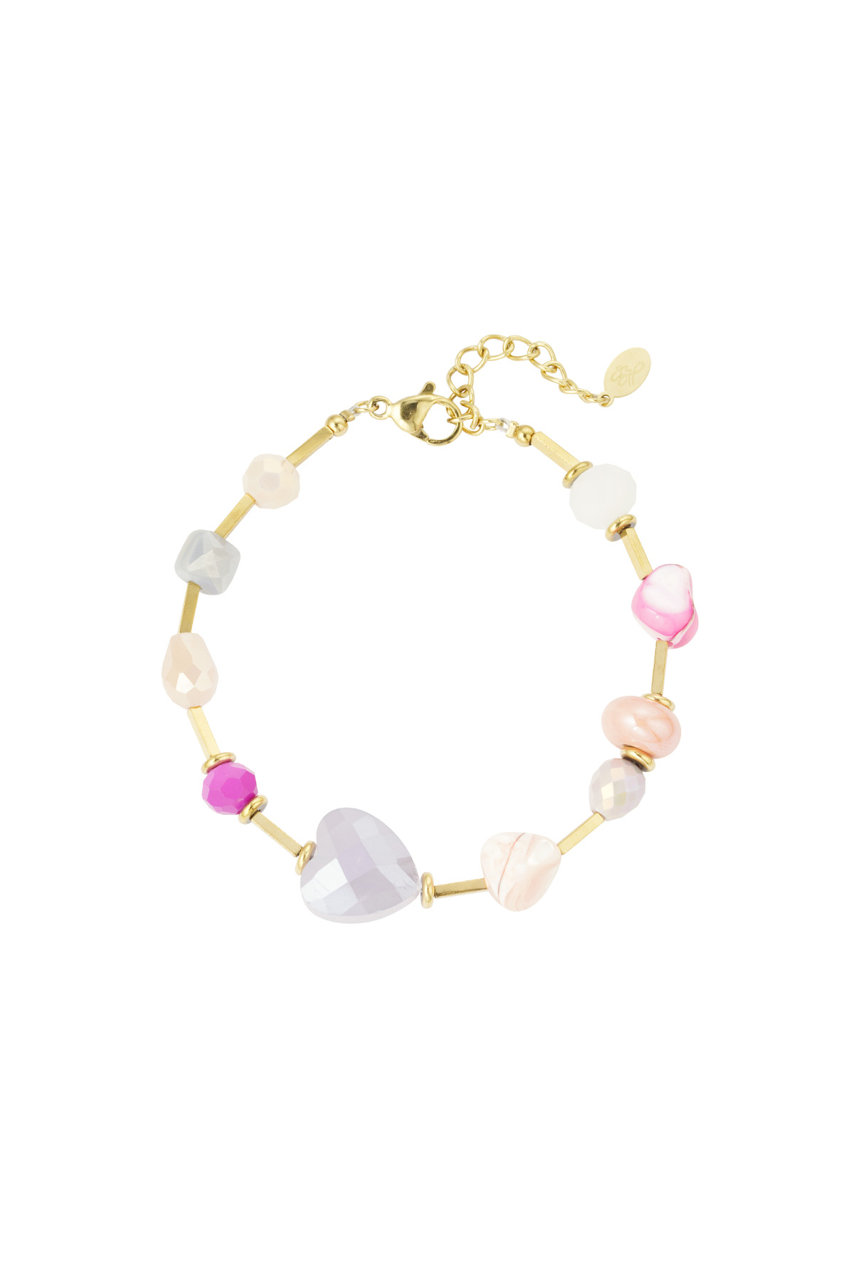 Armband pastel wonderland - roze Goud kleur 2