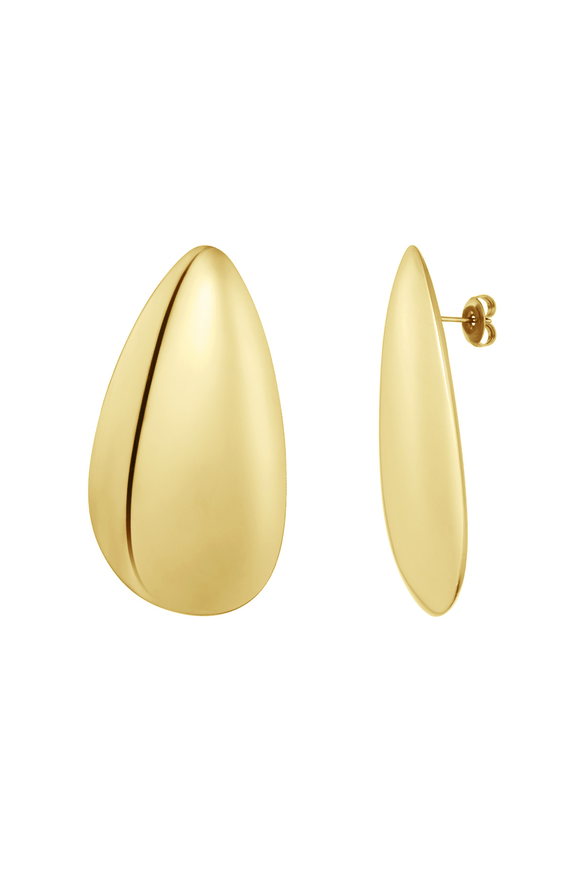 Flat drop earrings - gold