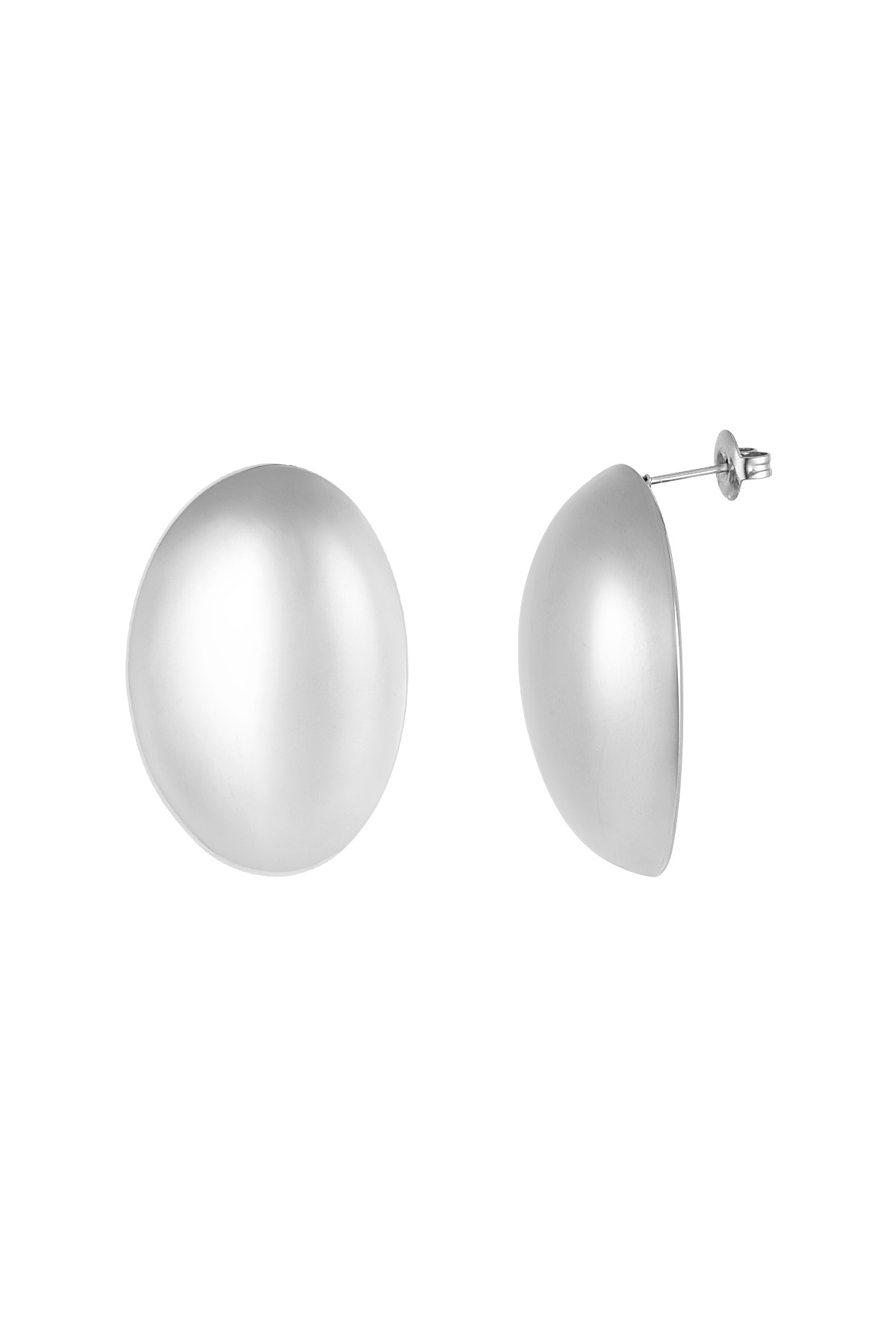 Earrings bold statement - silver h5 