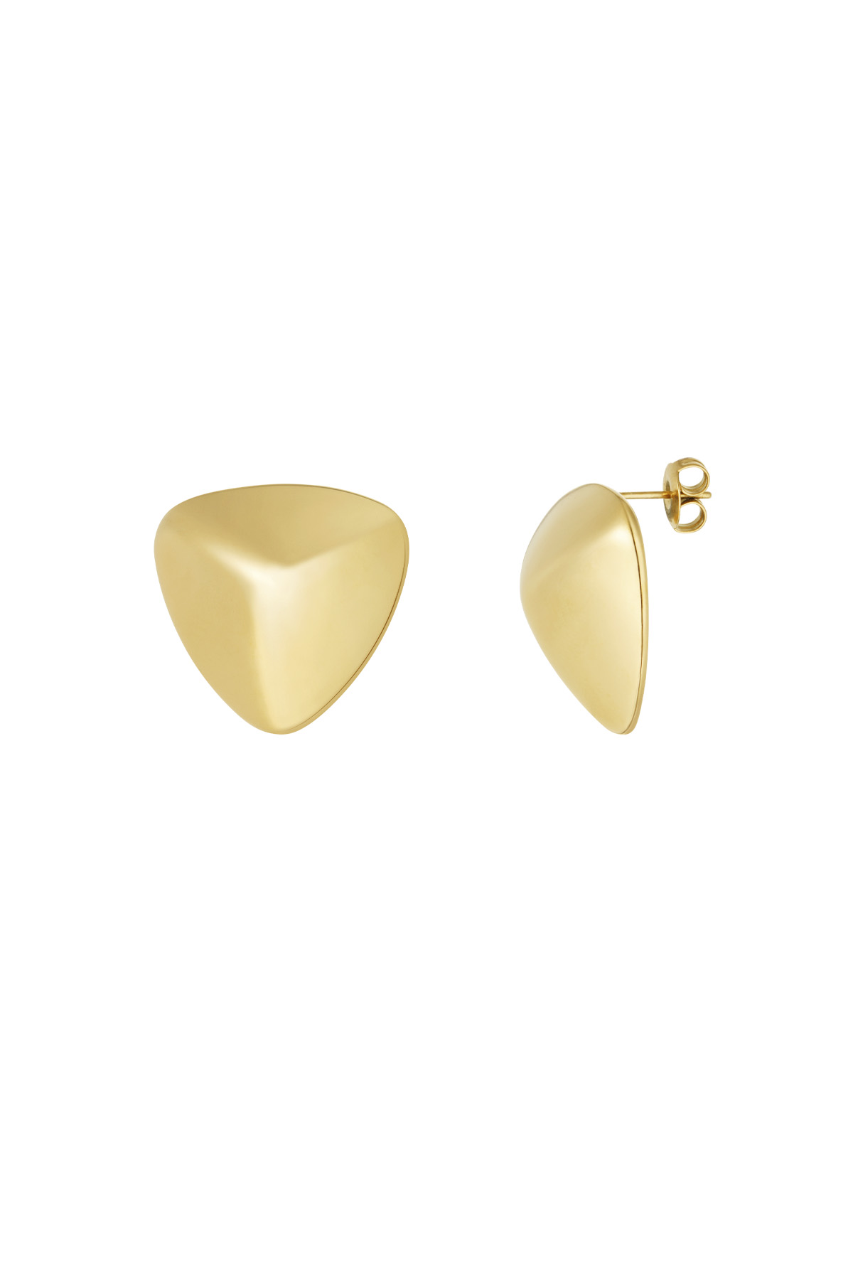 Earrings triangle stud - gold h5 