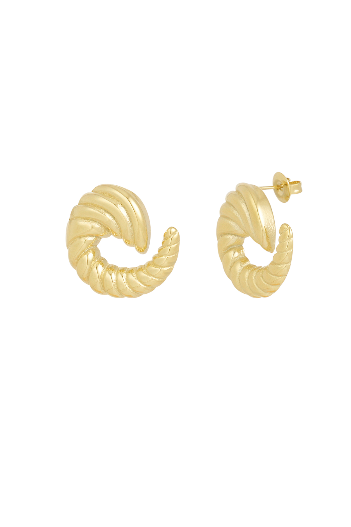 Classic twisted earrings - gold  h5 