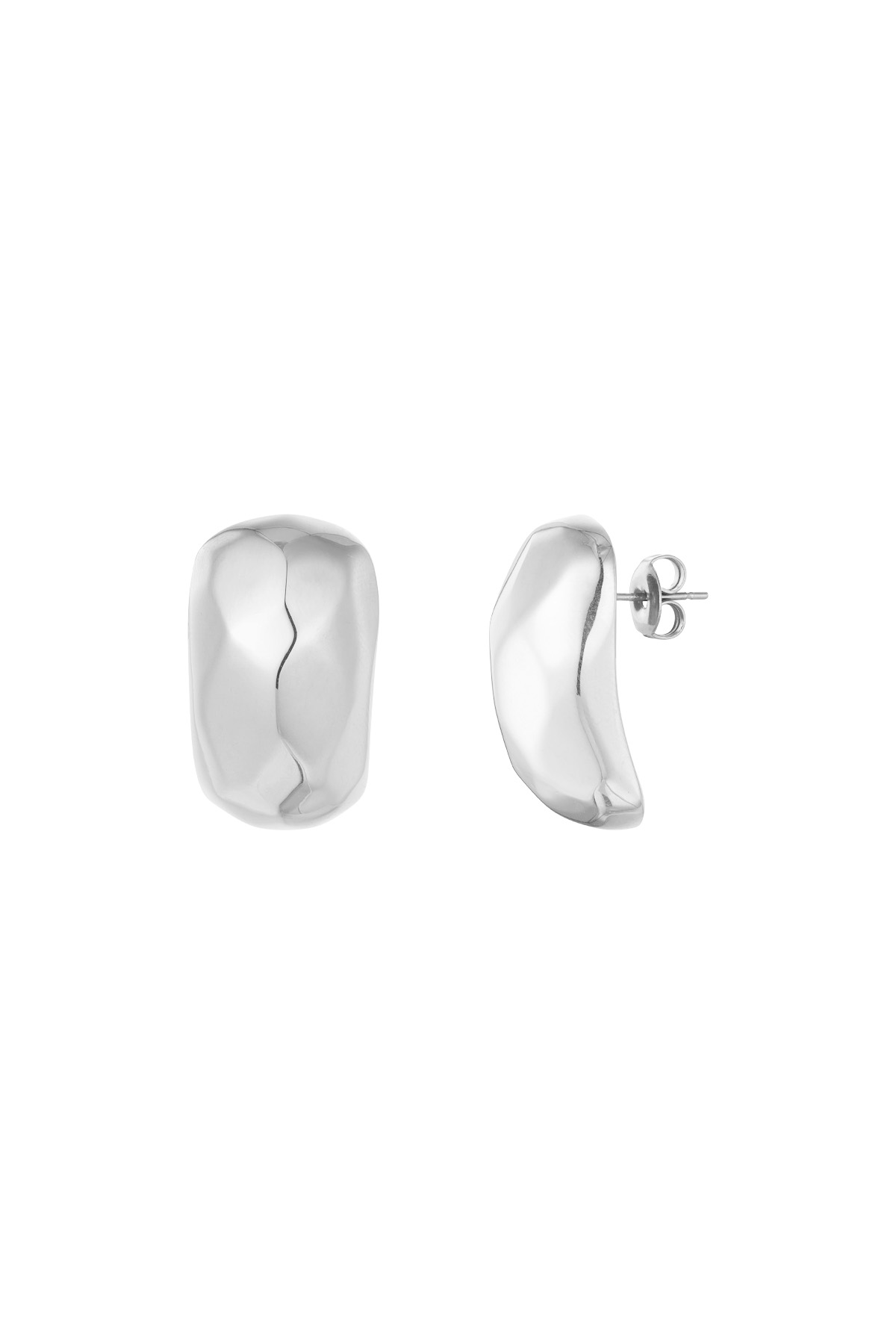 Drop earrings with structure - silver h5 