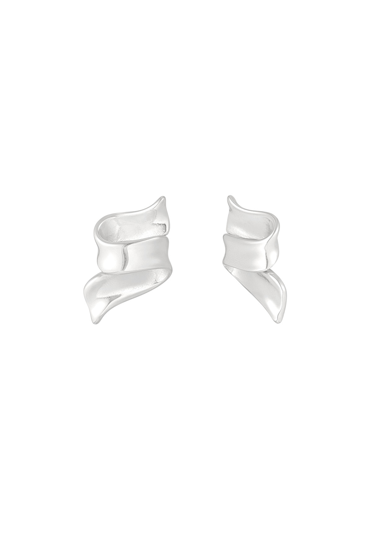 Earrings swirly slide - silver h5 