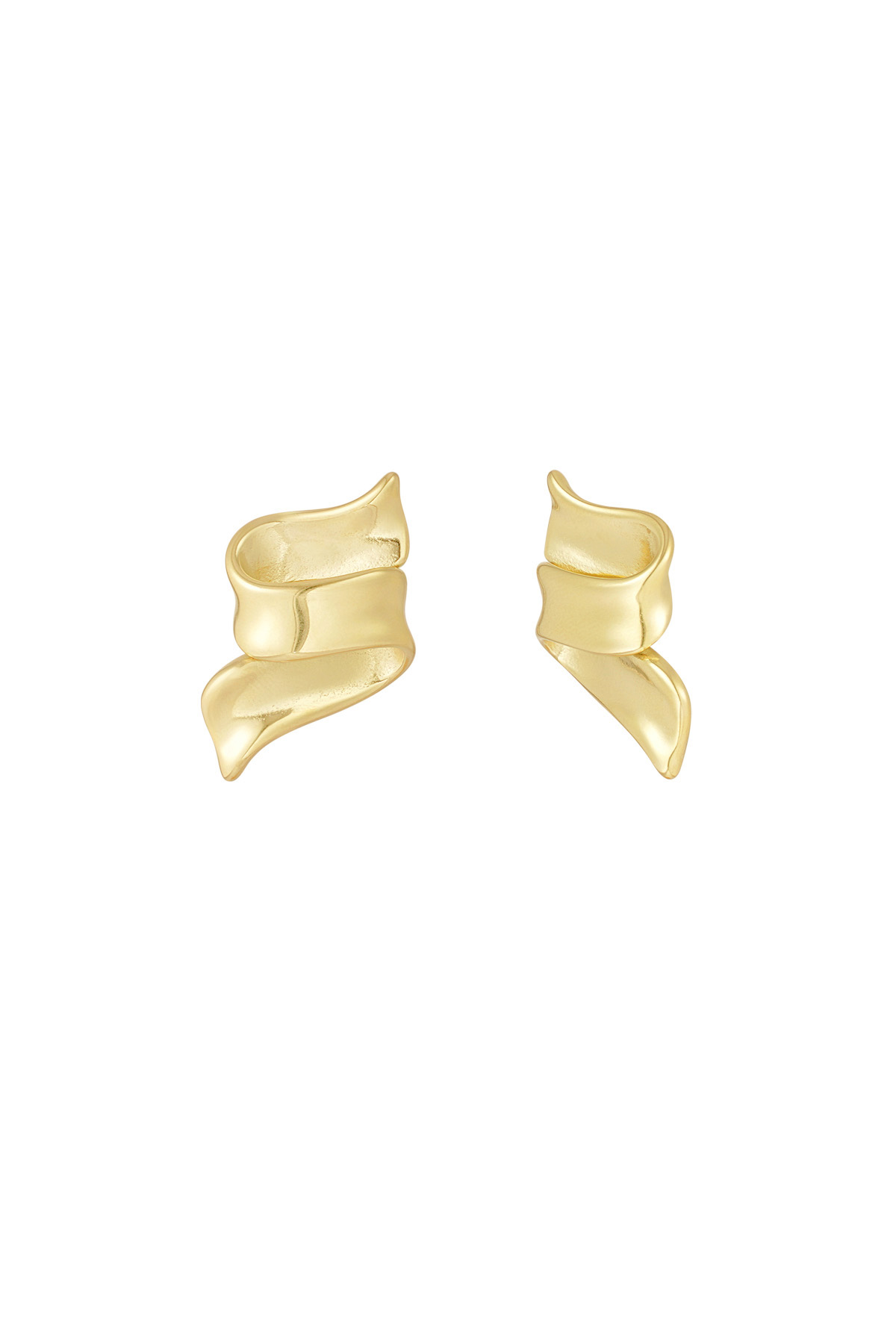 Earrings swirly slide - gold h5 