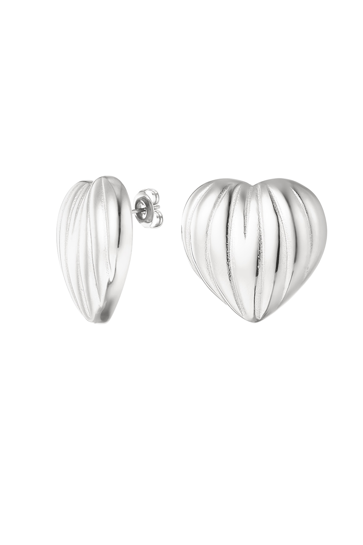 Earrings enormous heart - silver h5 