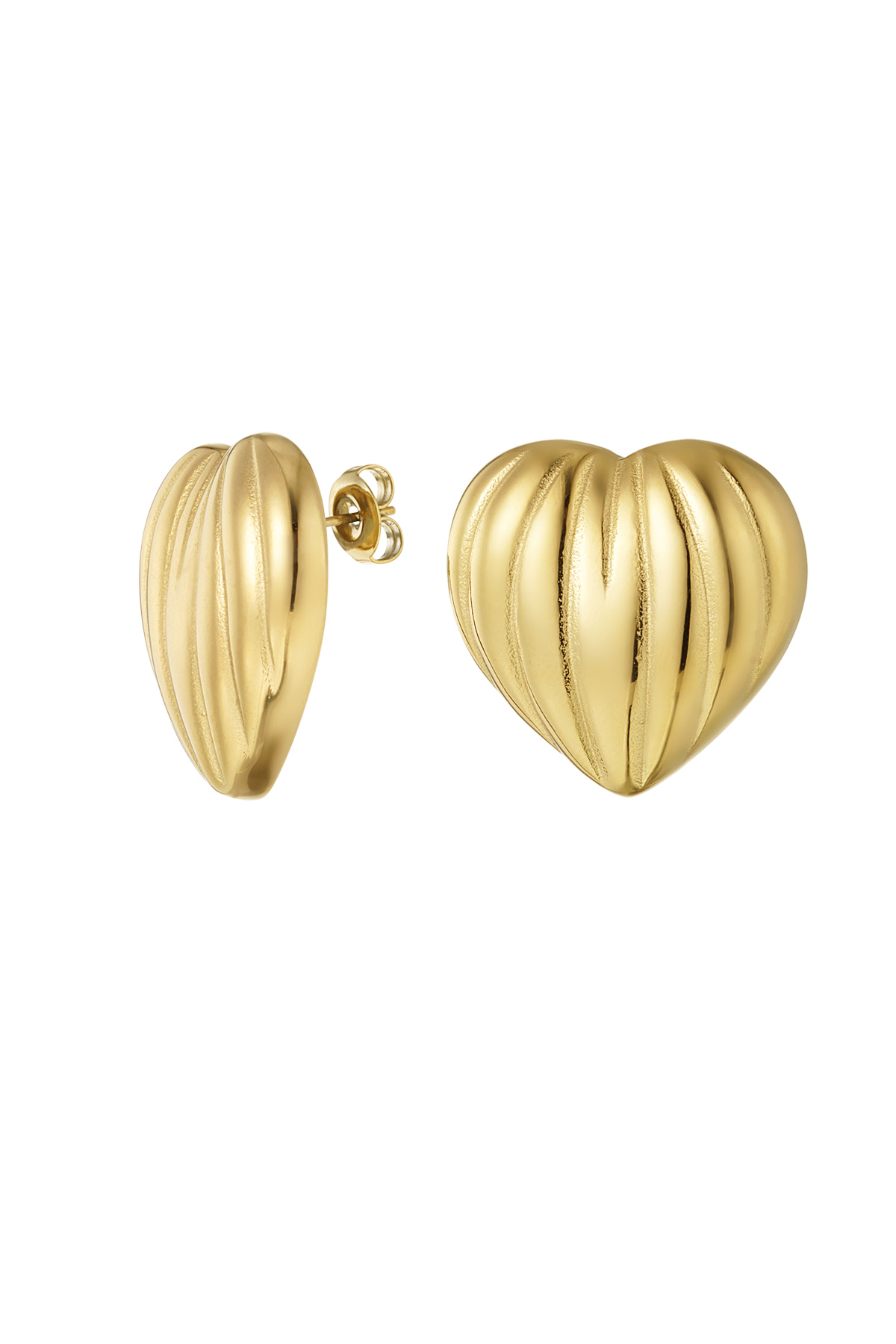 Earrings enormous heart - gold h5 