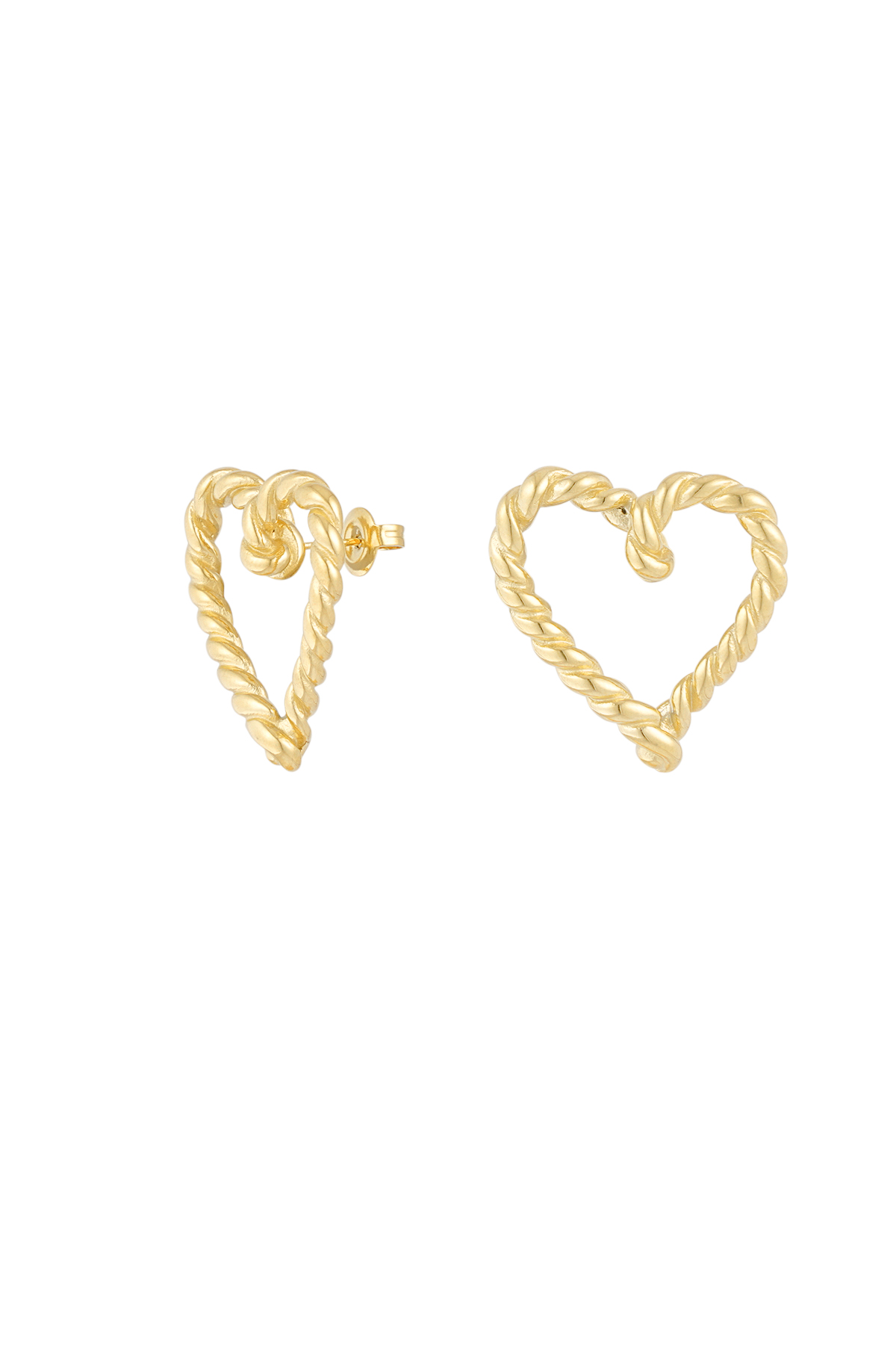 Twisted heart earrings - Gold color 2