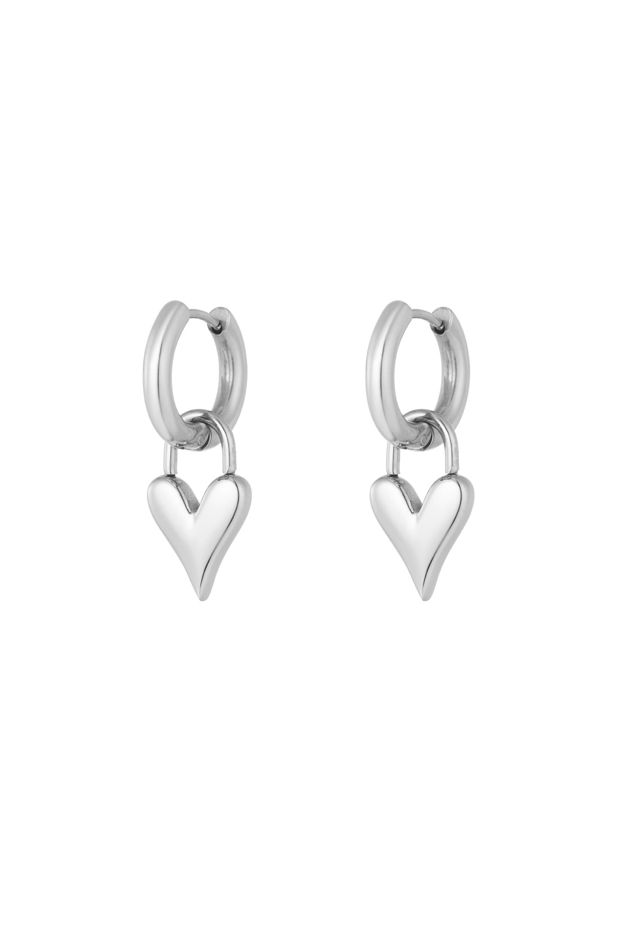 Lucky love earrings - silver  h5 