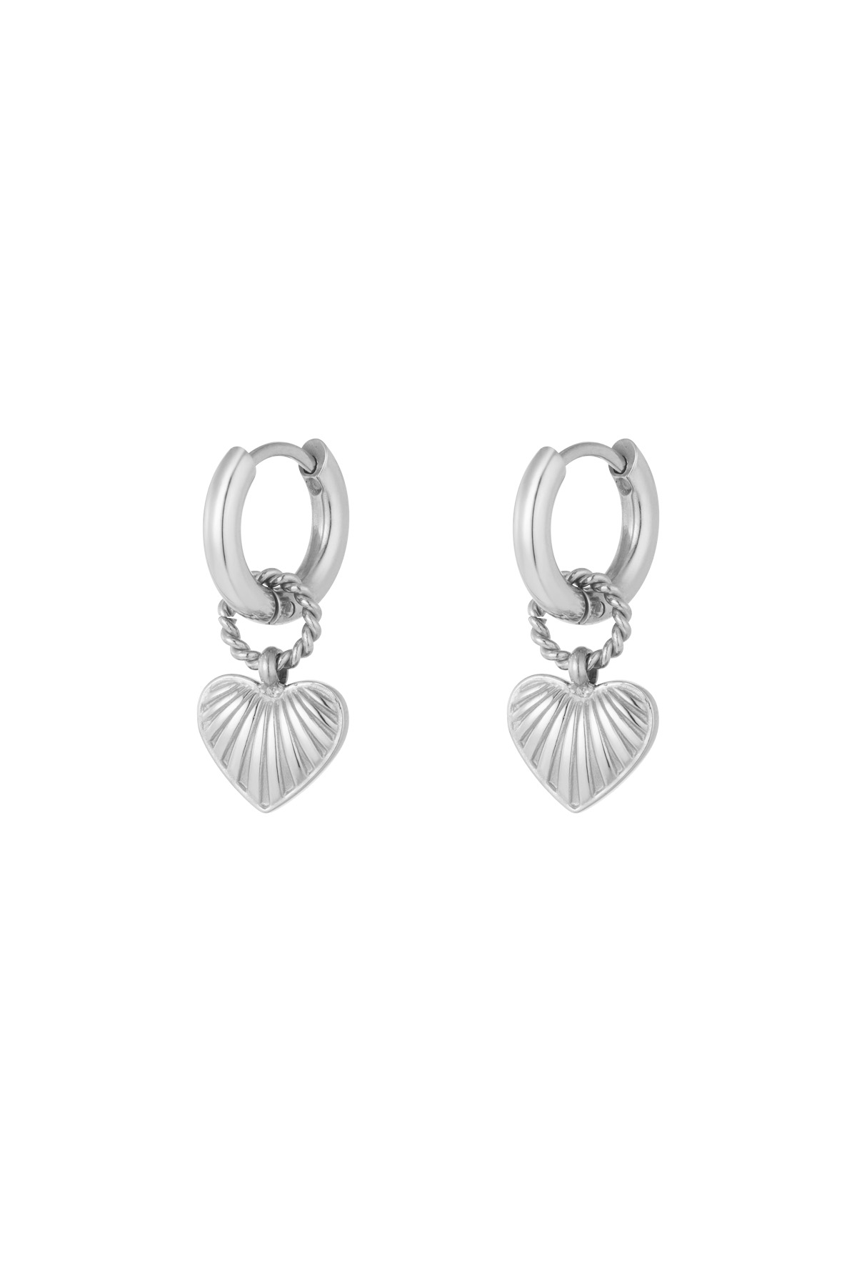 Earrings best thing heart - silver 
