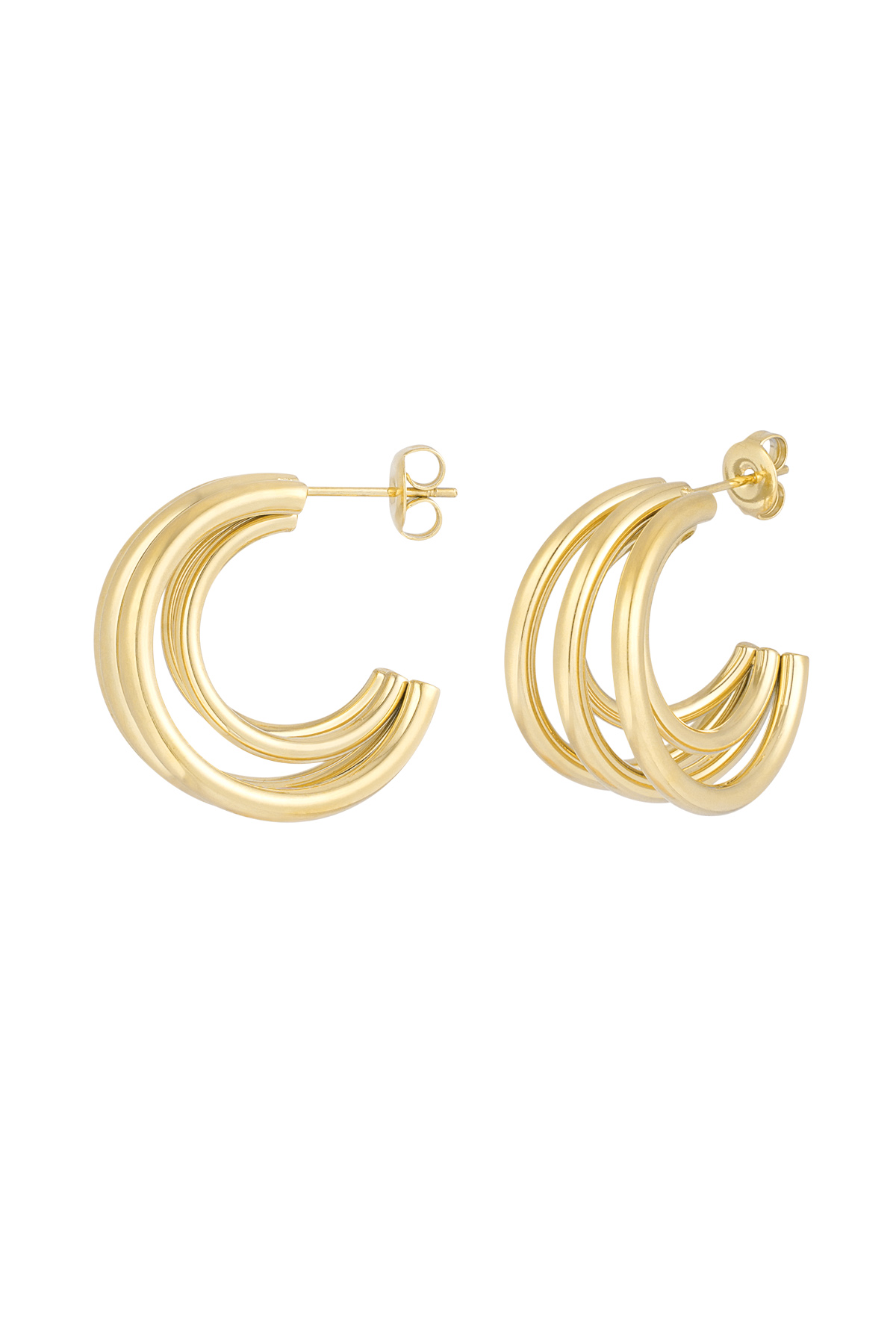 Double twisted love earrings - gold 