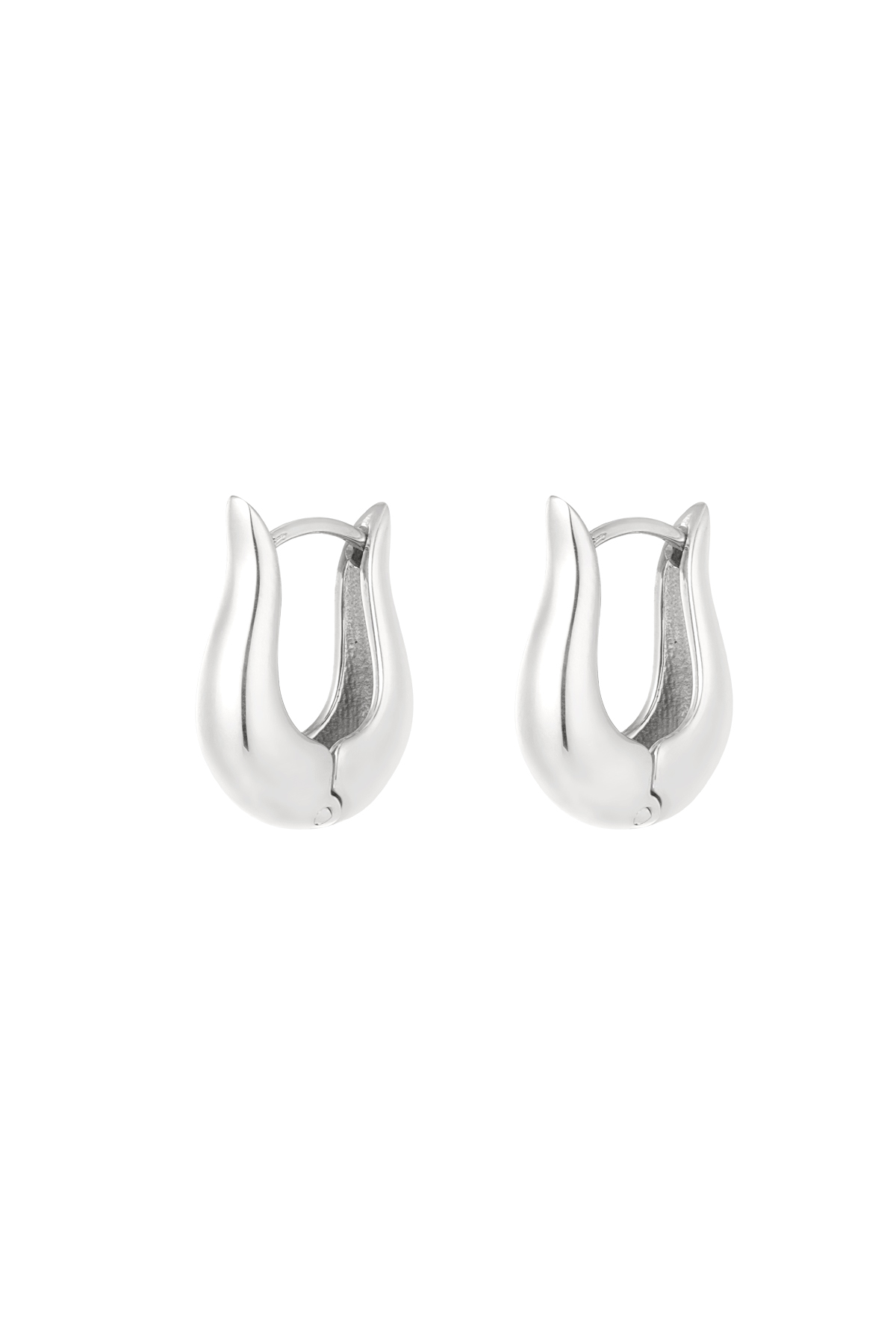 Basic earrings round - silver h5 