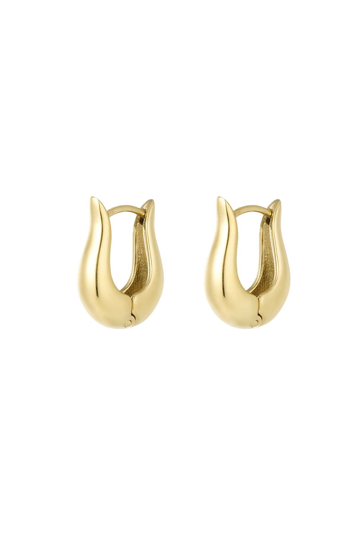 Basic earrings round - gold h5 