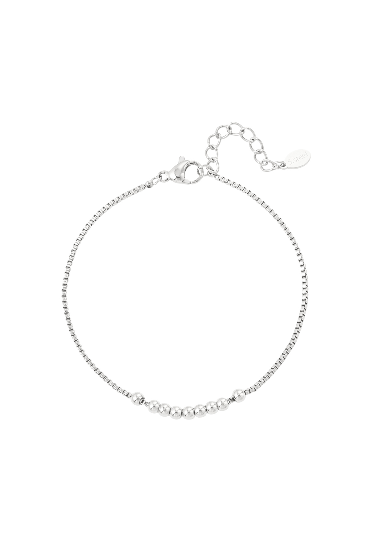 Simple bracelet with balls - silver  h5 