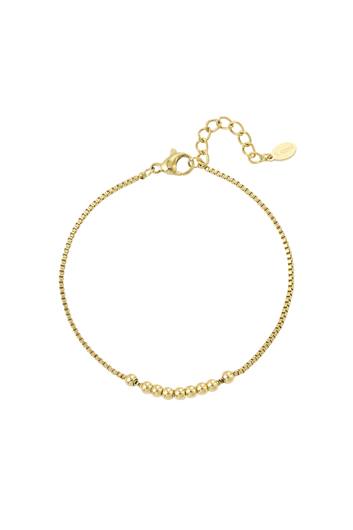 Simple bracelet with balls - Gold color 2