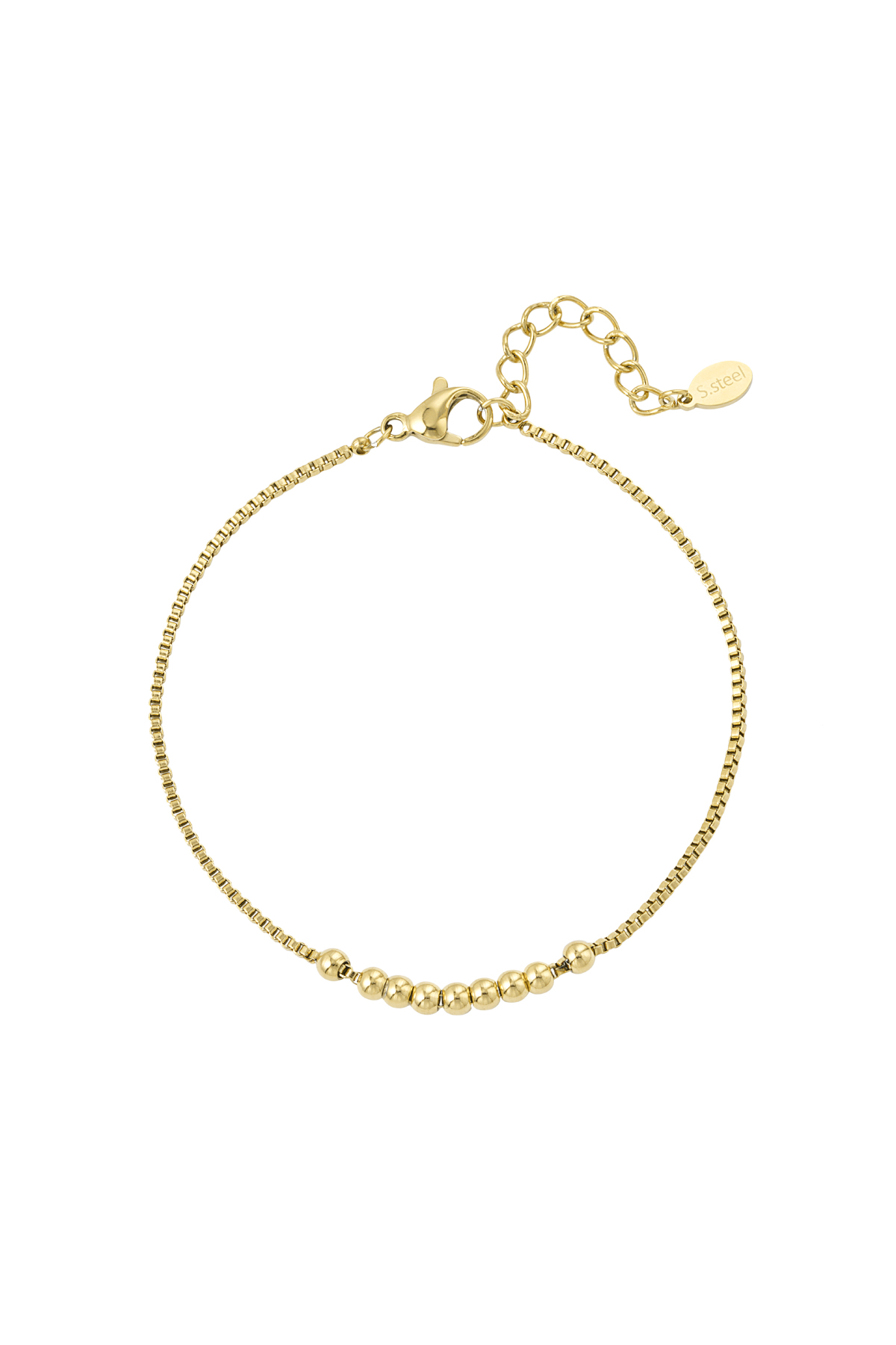 Simple bracelet with balls - gold  