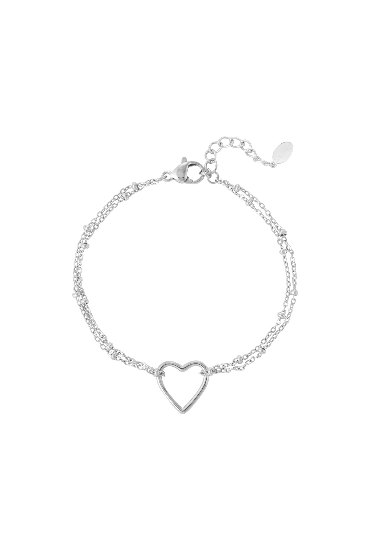 Pulsera tono corazón - plata h5 