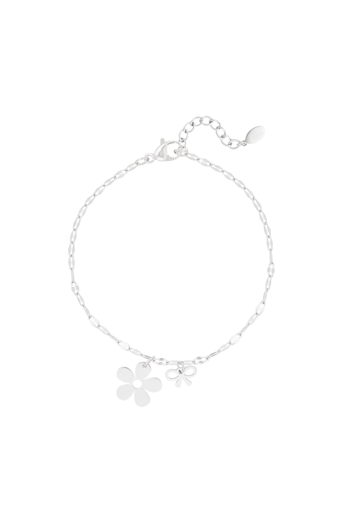 Armband floral bowlicious - zilver h5 