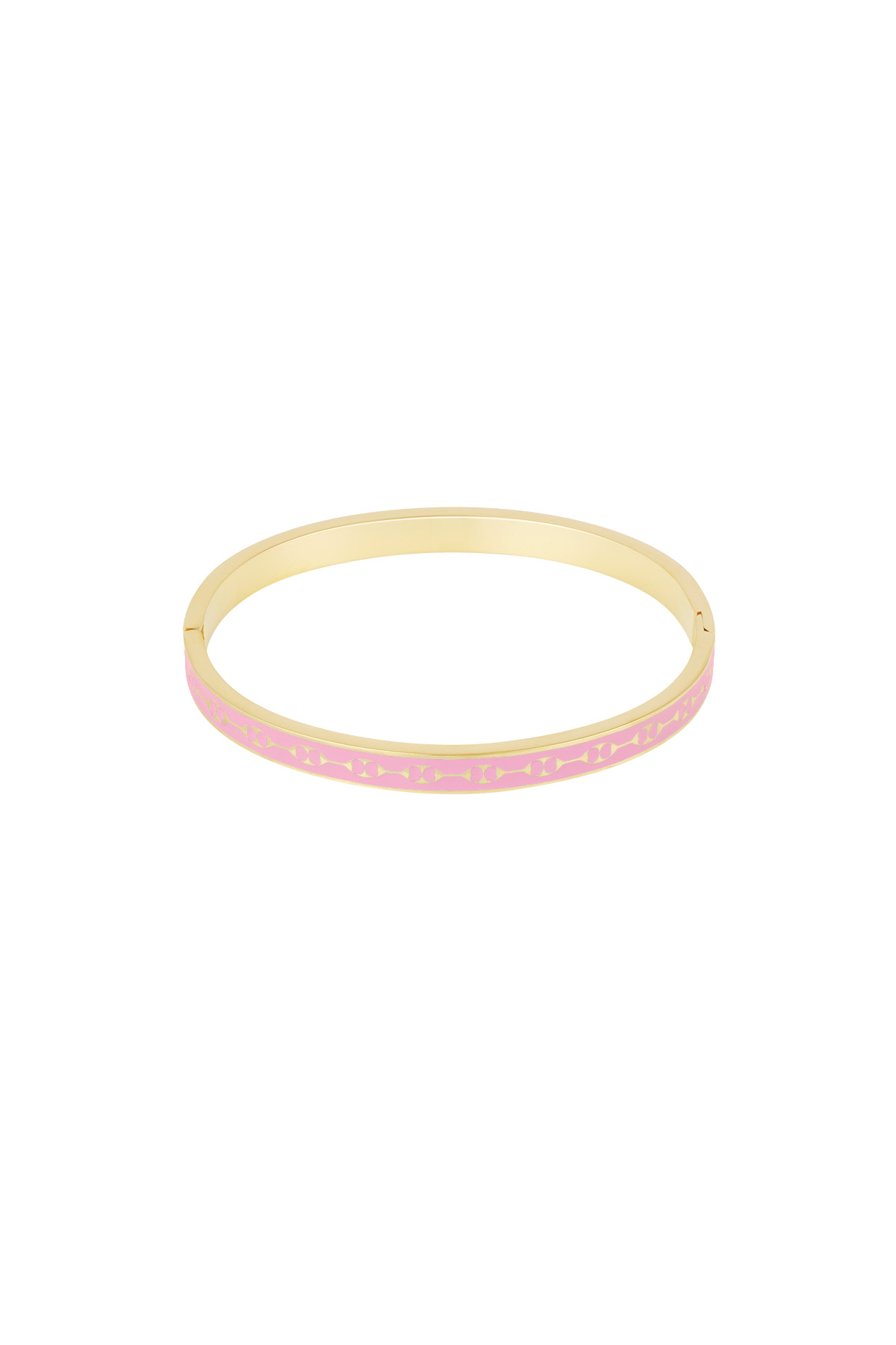 Slave bracelet with colorful print - pink/Gold color  2