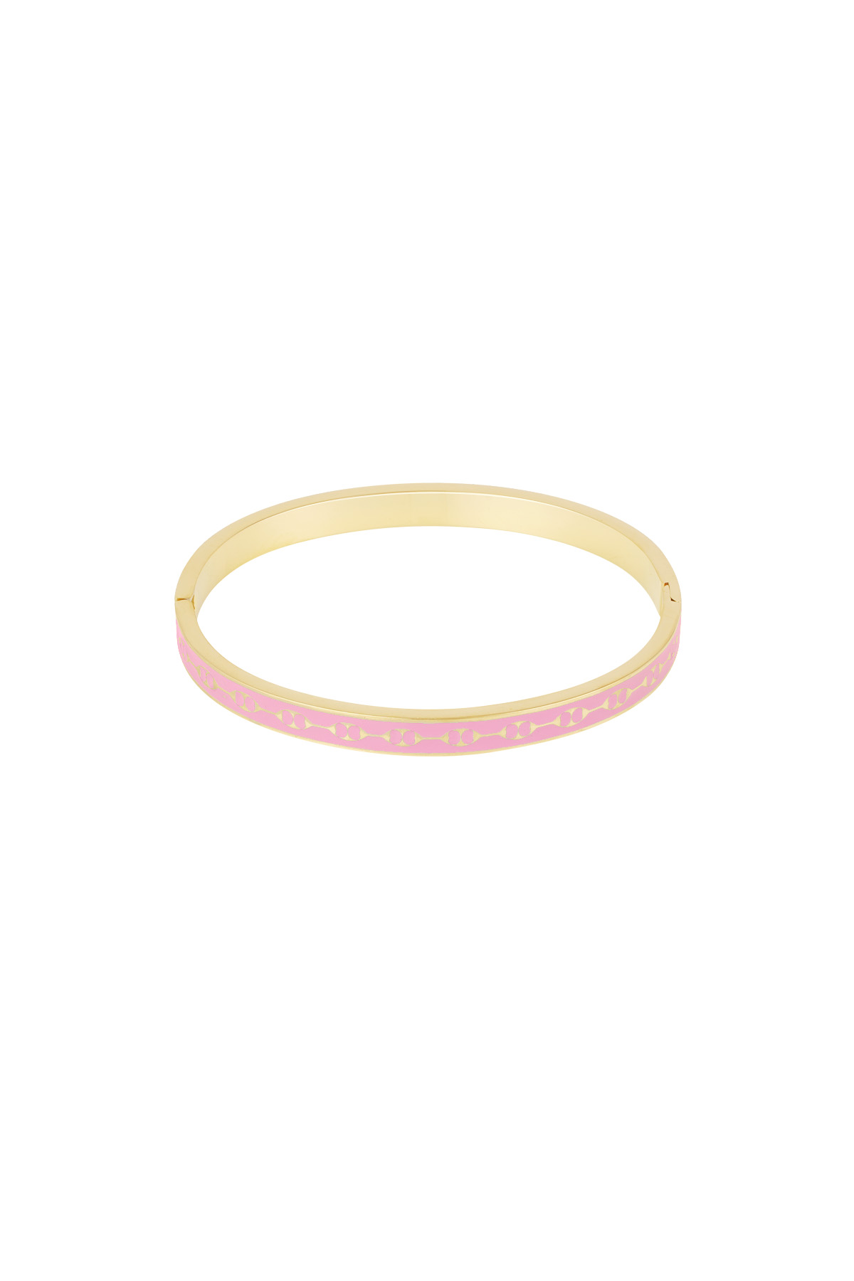 Slave bracelet with colorful print - pink/gold  