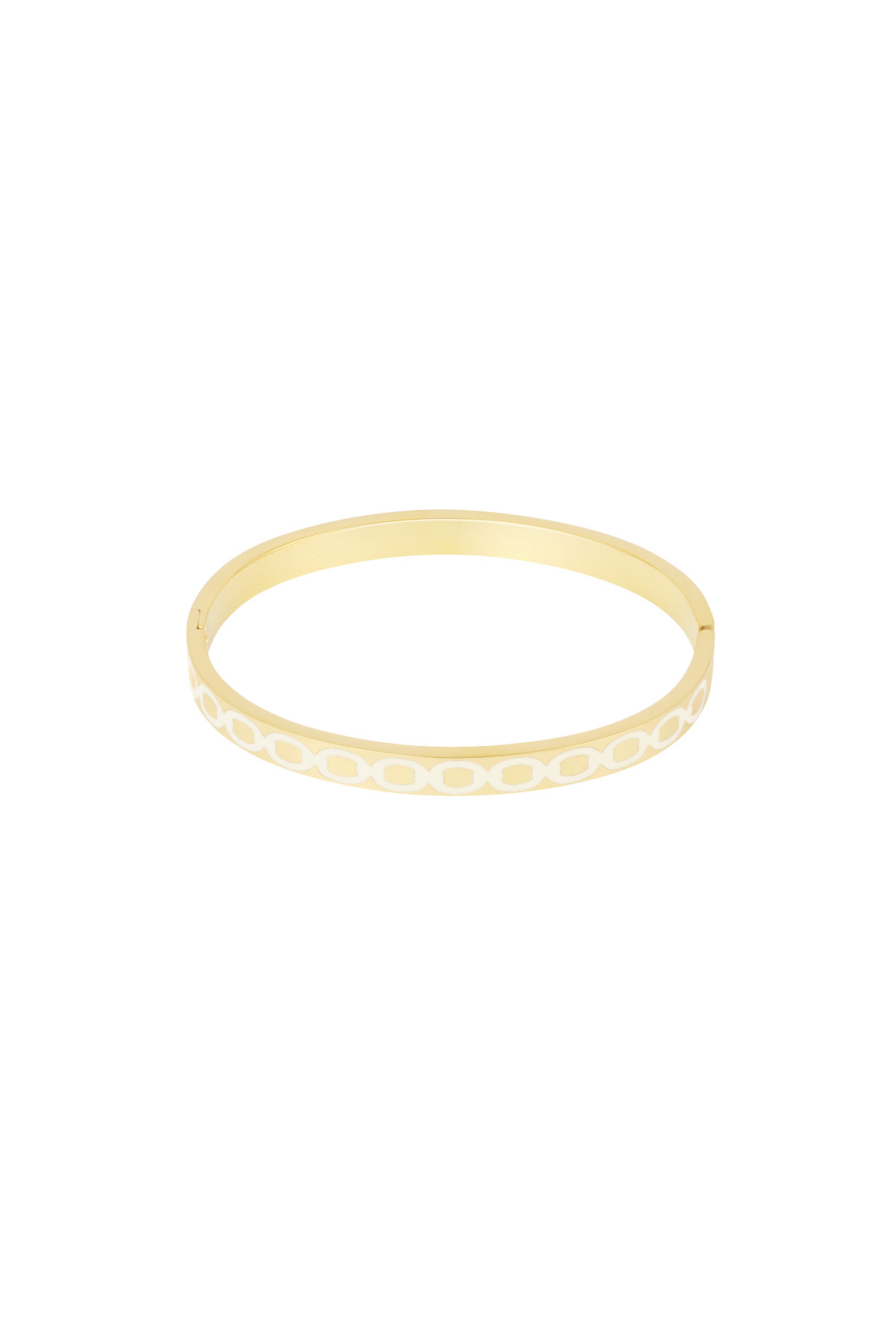 Bracelet esclave imprimé rond - rose pâle  h5 