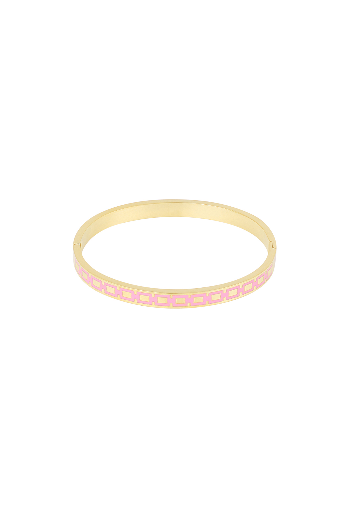 Slave bracelet with print - pink/gold 