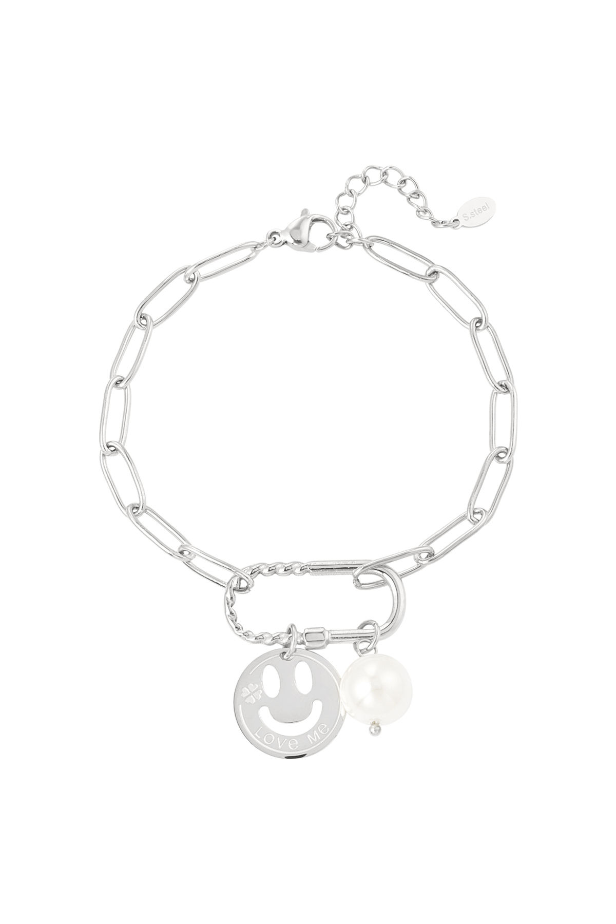 Smiley link bracelet - silver 