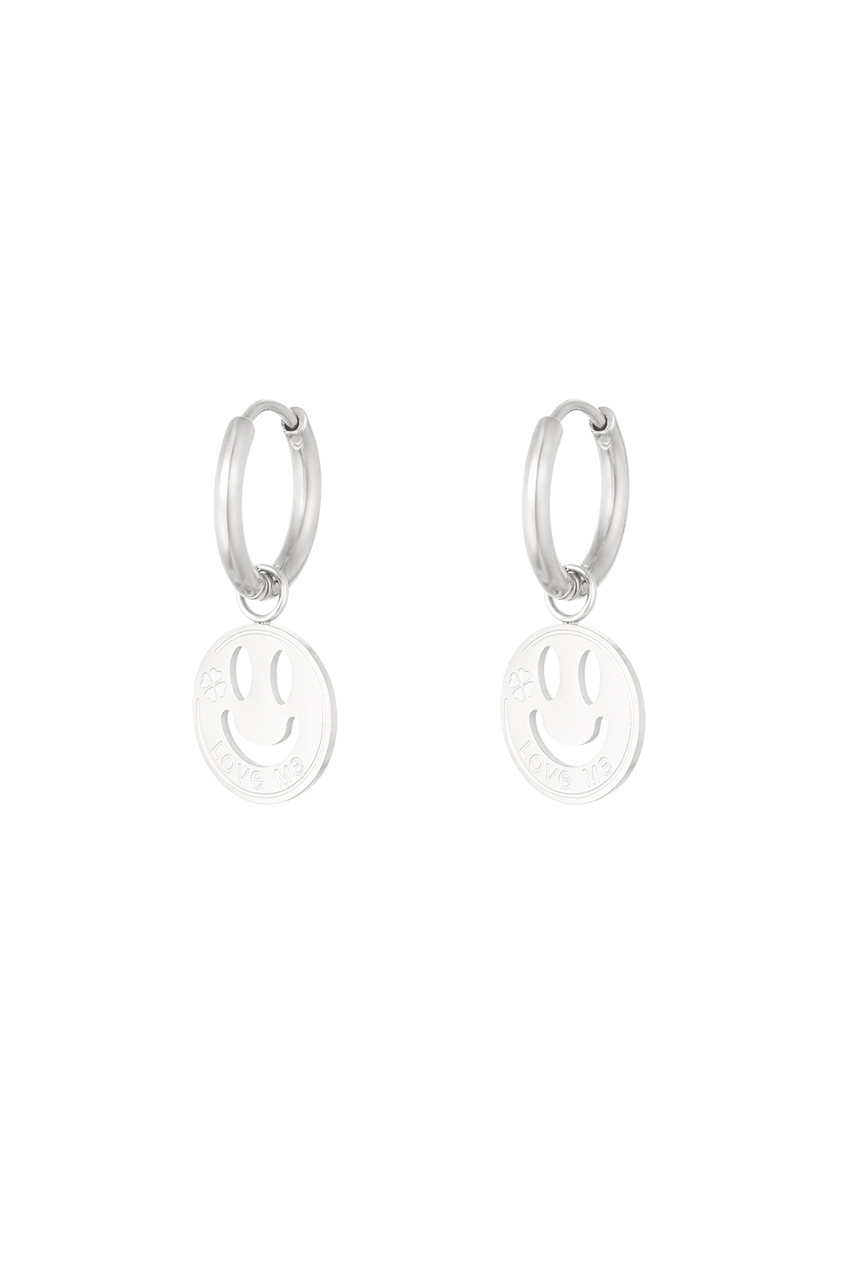 Earrings smiley love - silver h5 