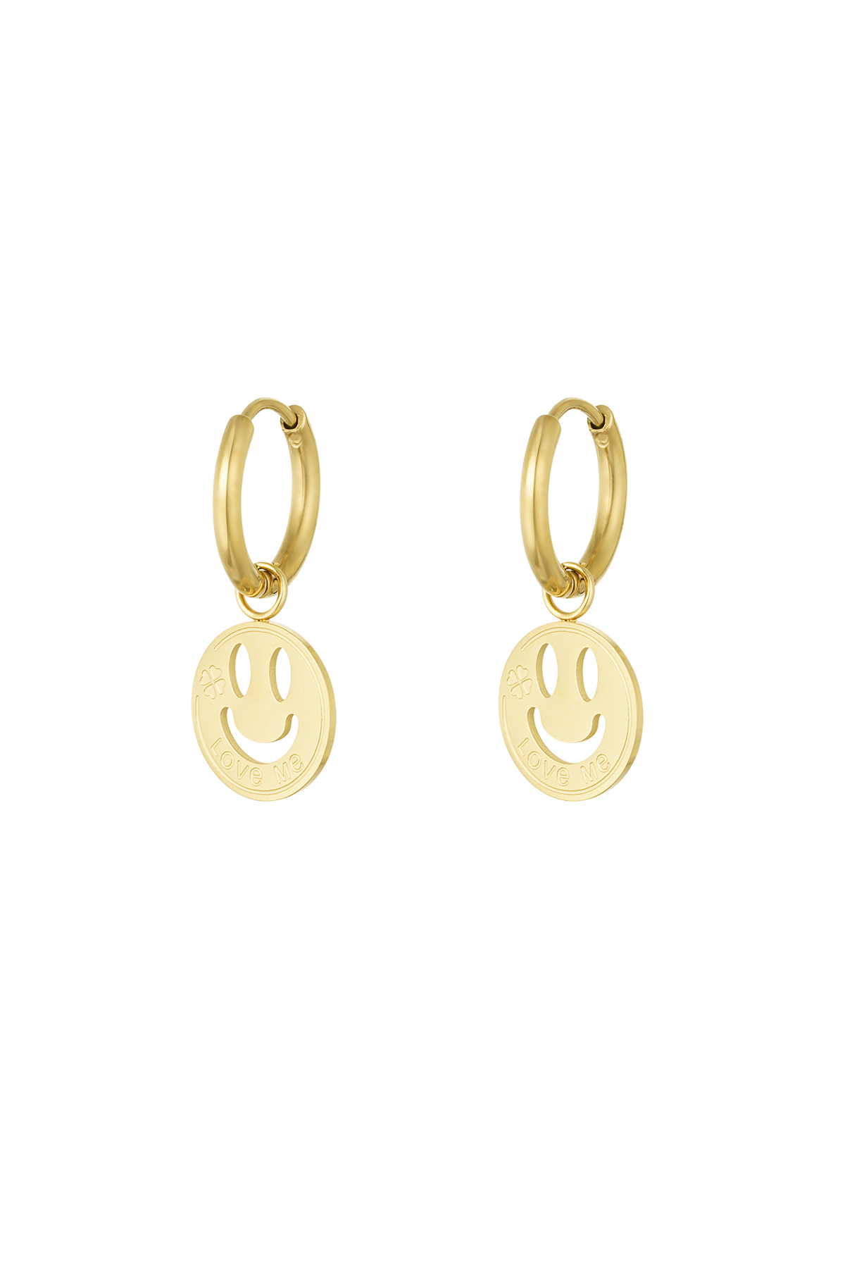 Earrings smiley love - Gold color