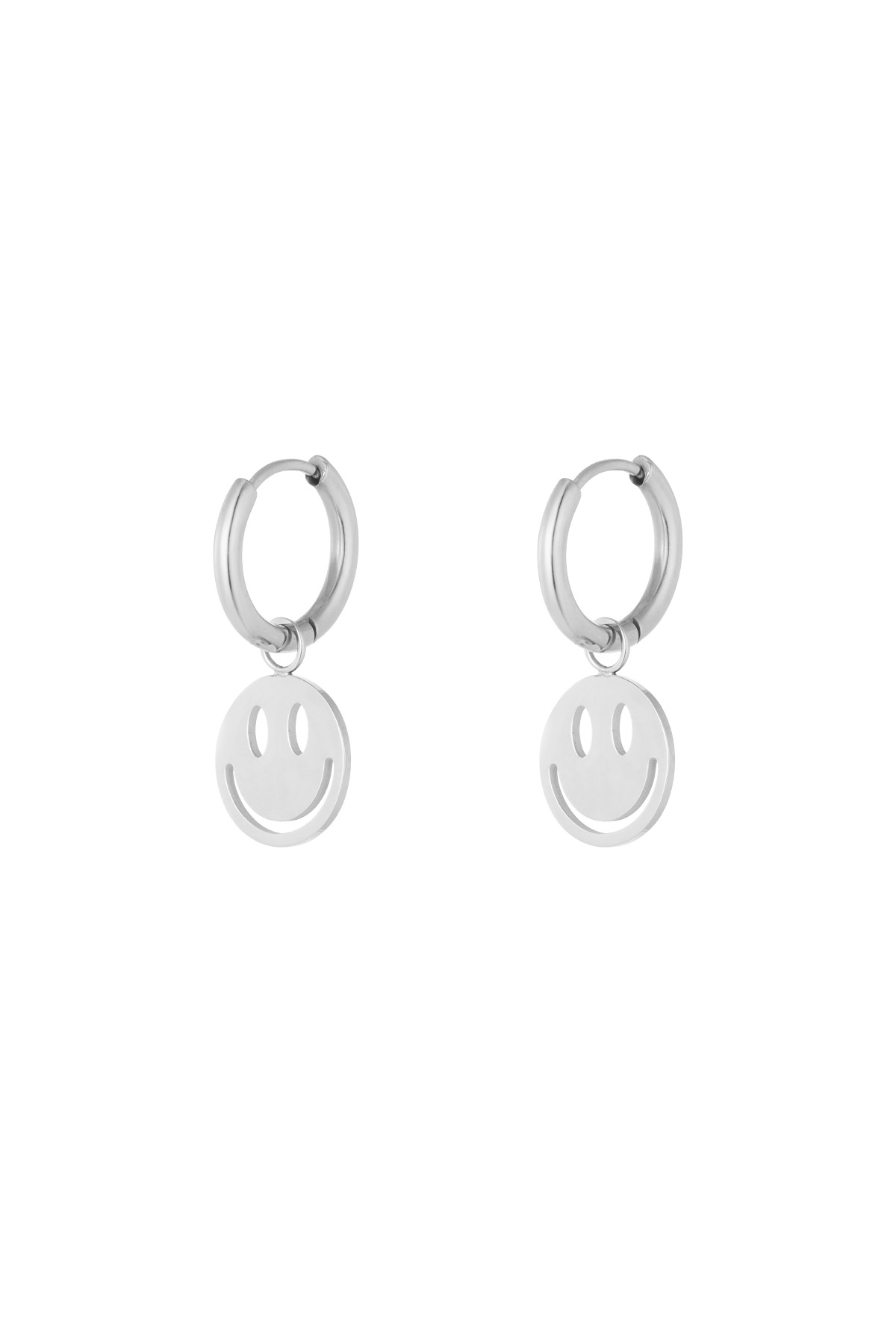 Earrings smiley lover - silver h5 