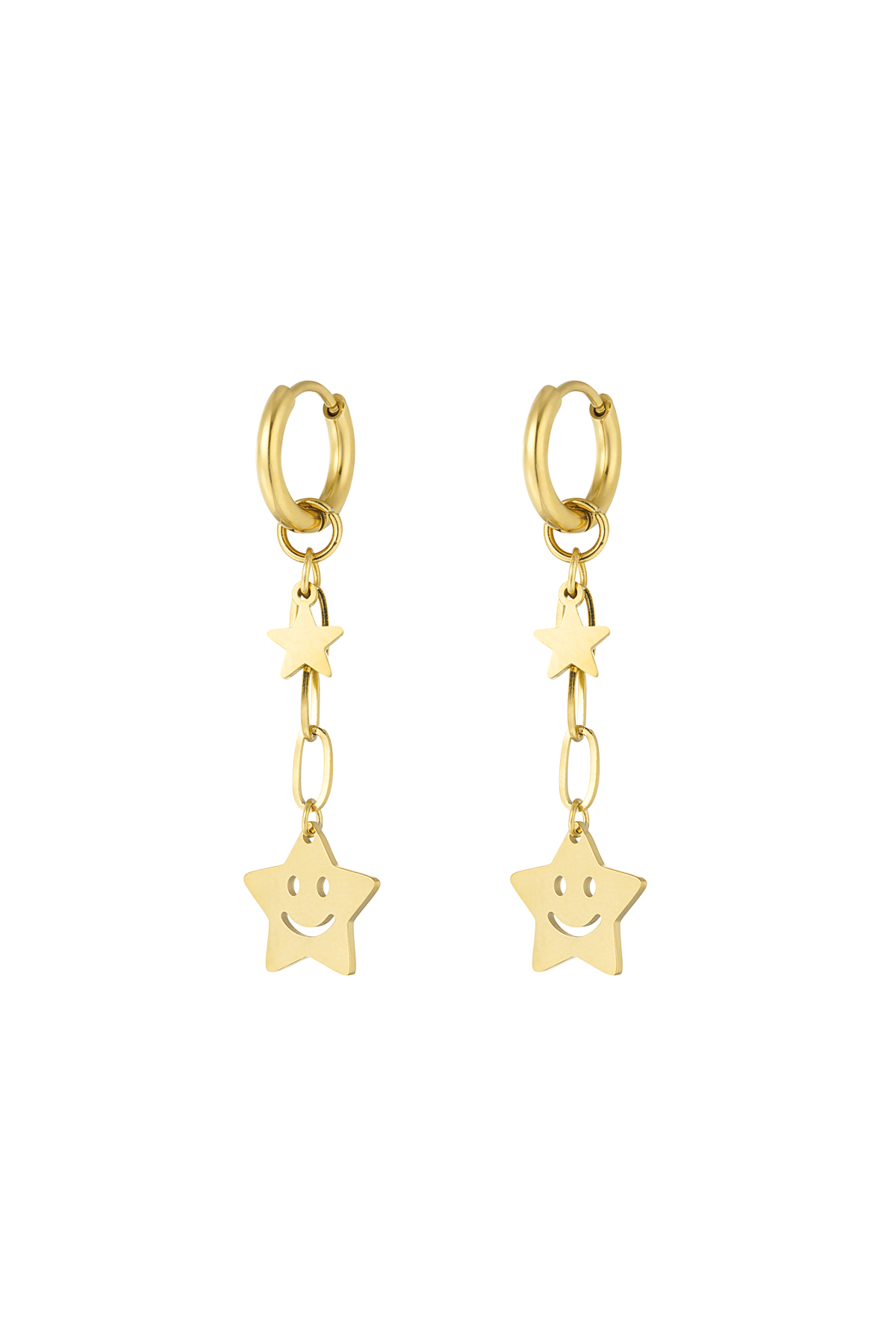 Happy star earrings - gold  h5 