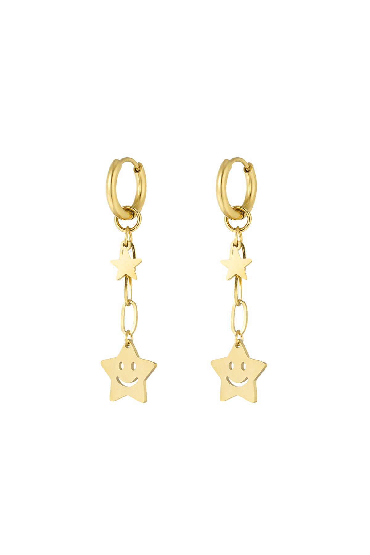 Happy star earrings - Gold color 2