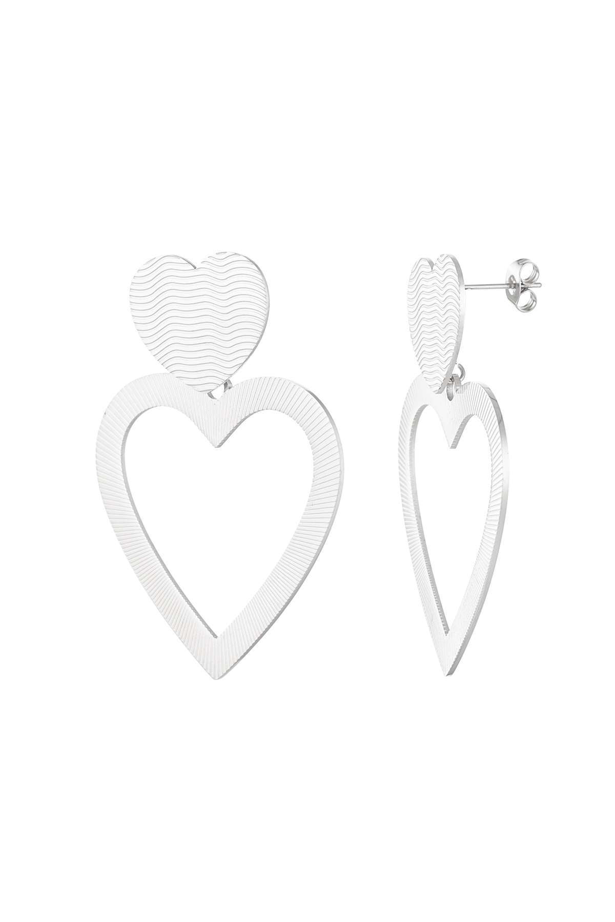 Pendientes el amor gana - plata h5 