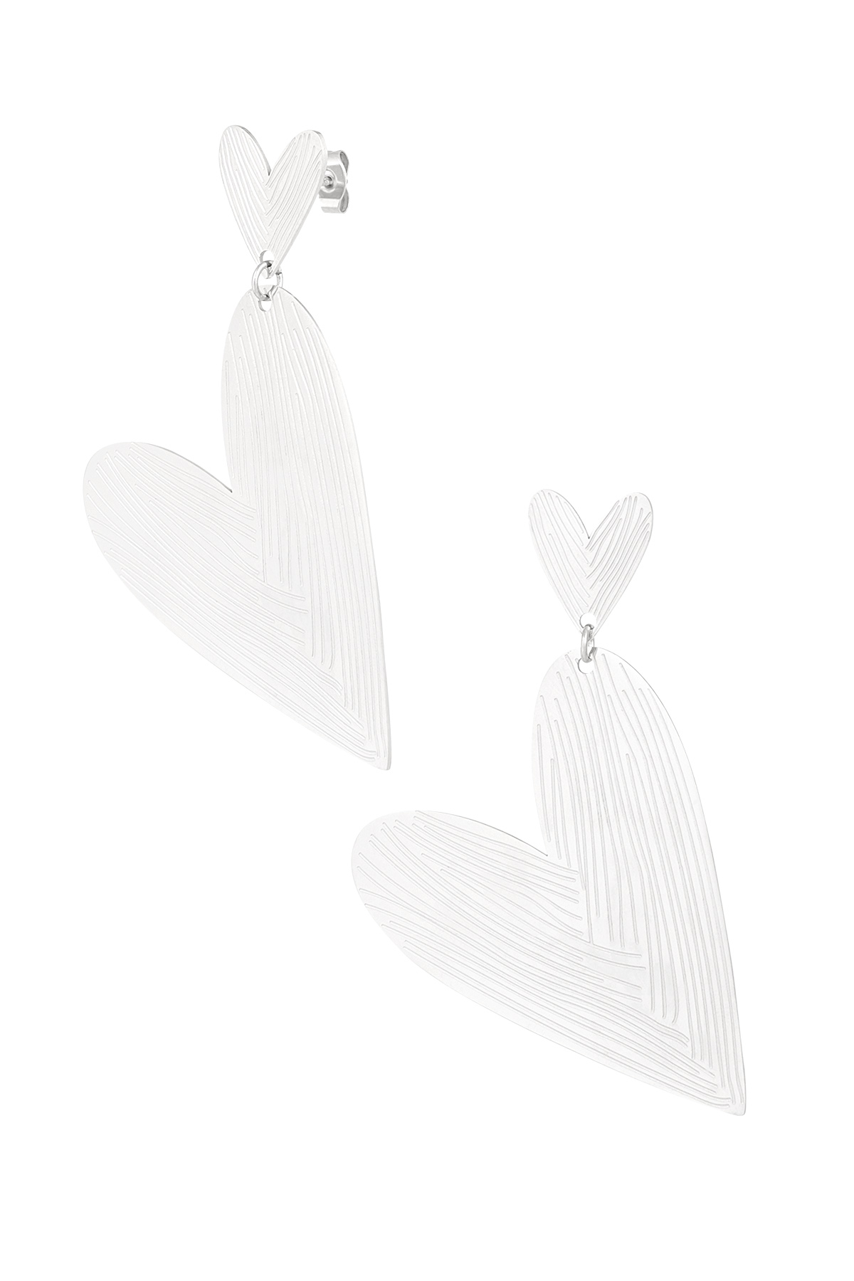 Pendientes doble el amor - plata h5 