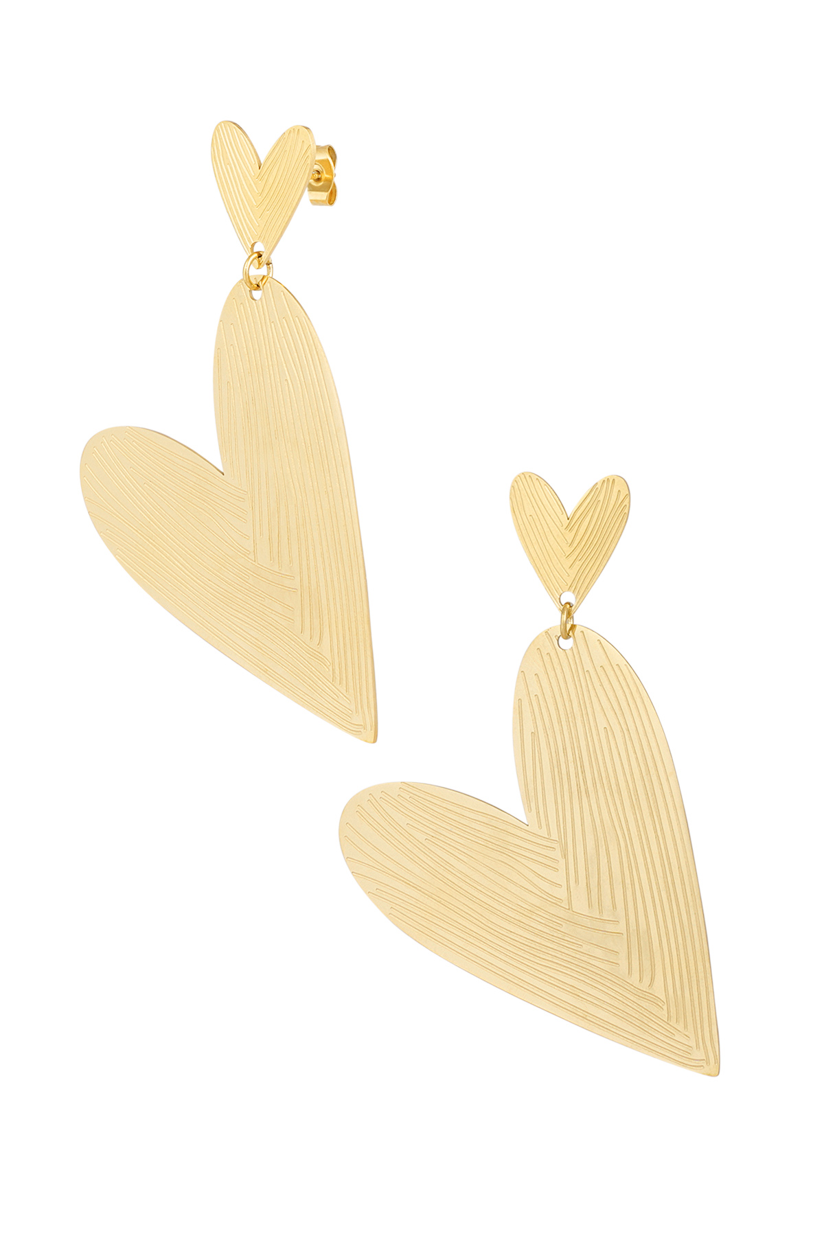 Earrings double the love - Gold color 2