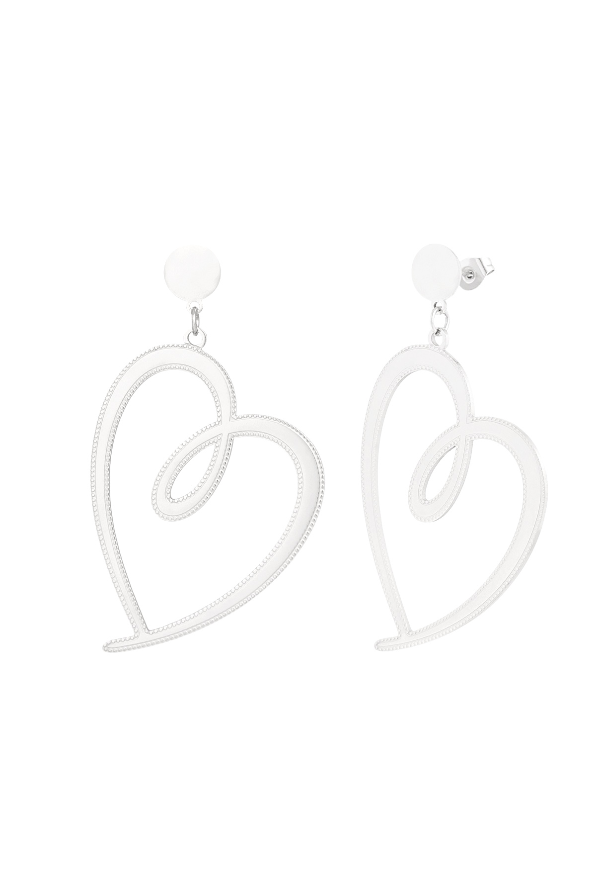 Signed heart earrings - silver 
