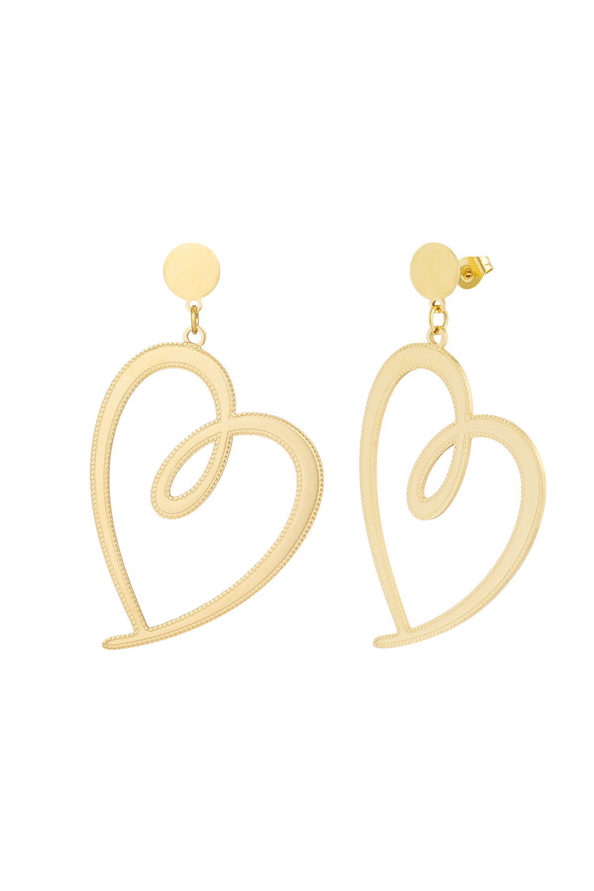 Signed heart earrings - gold 
