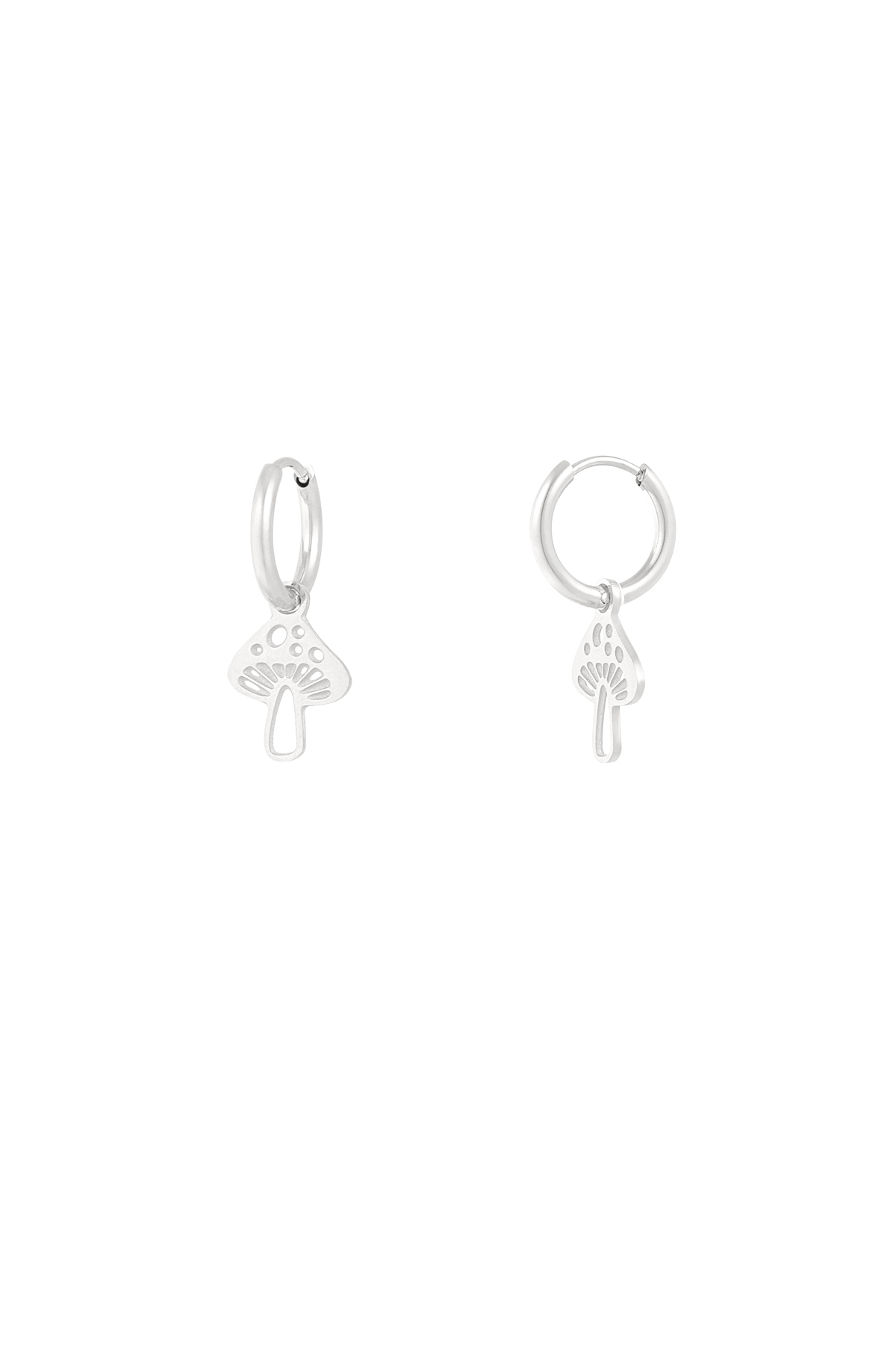 Mushroom earrings - silver 