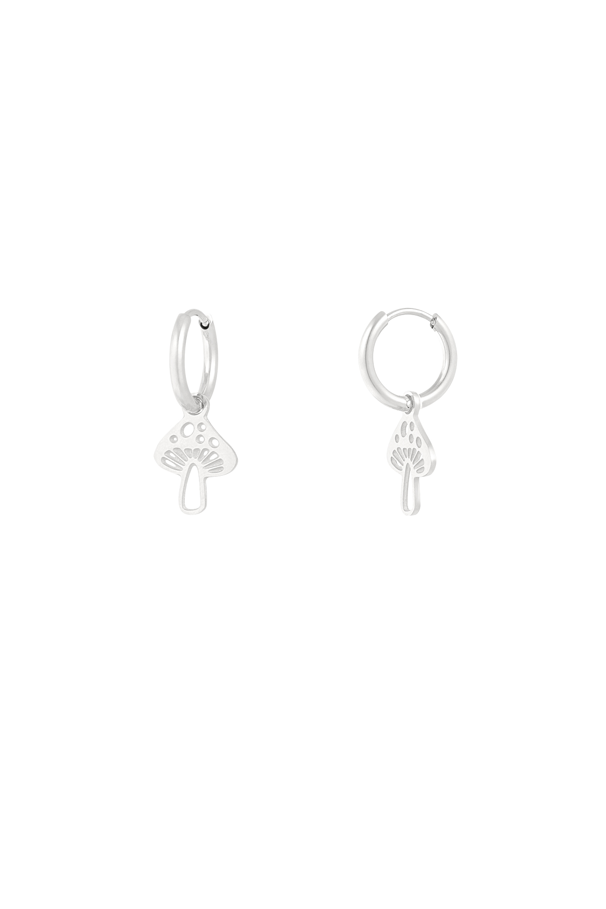 Mushroom earrings - Silver Color color