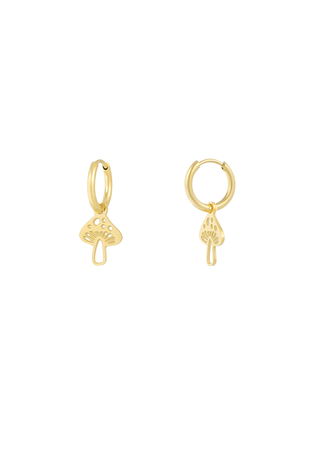 Mushroom earrings - gold 