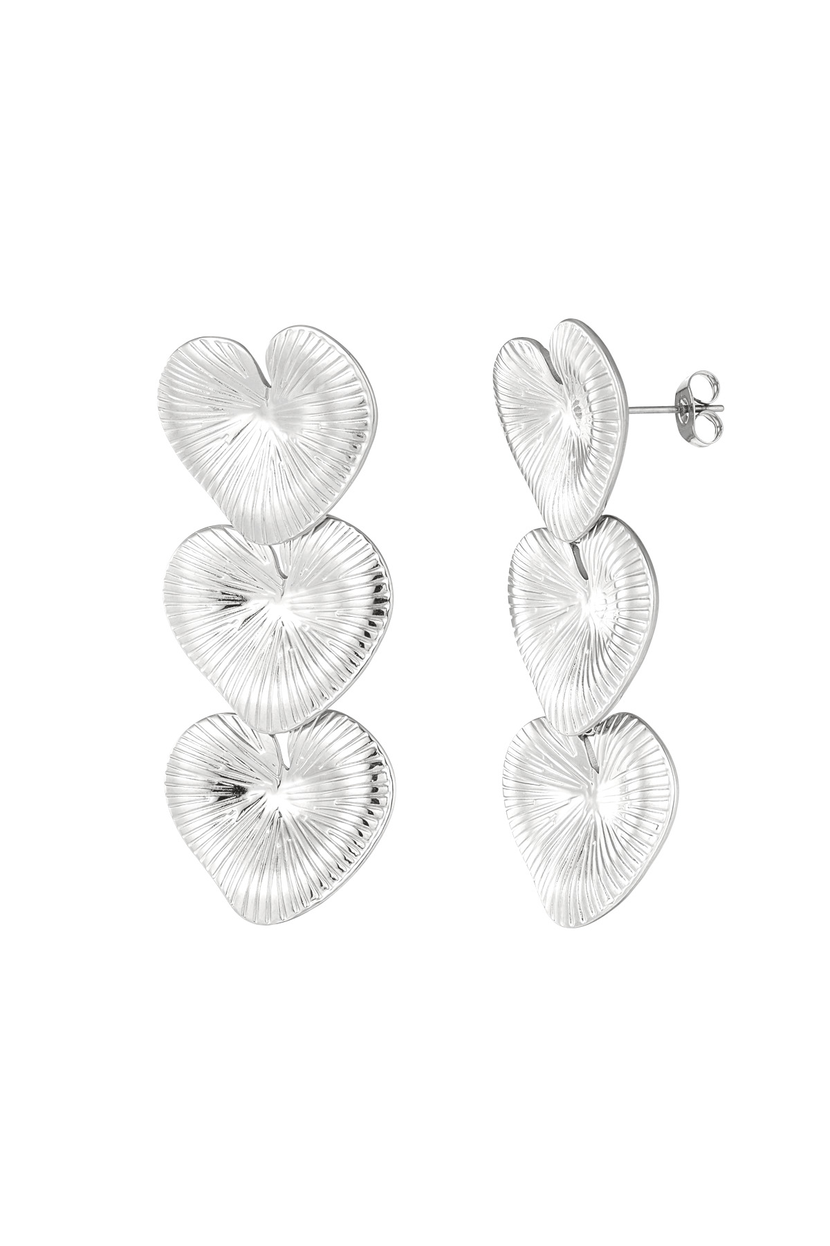 Earrings love all over - silver 