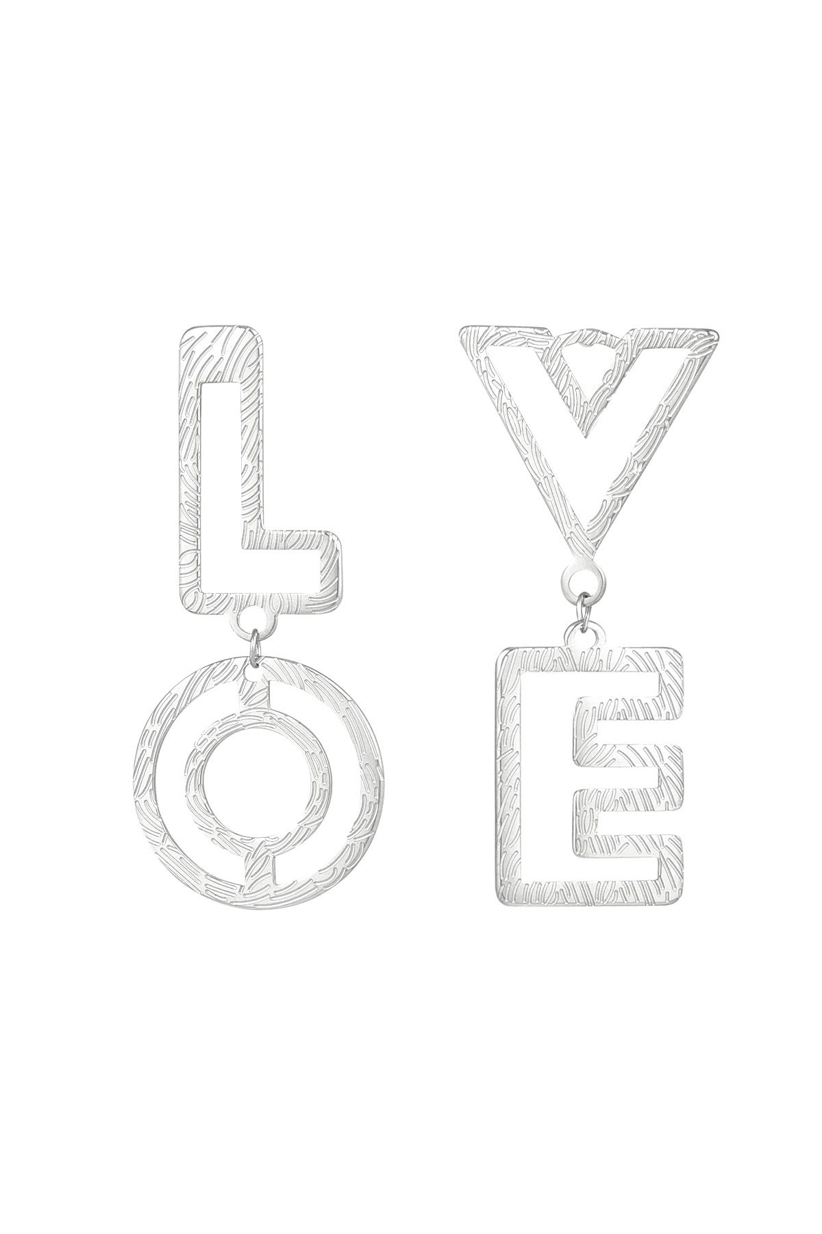 Earrings LOVE - silver h5 